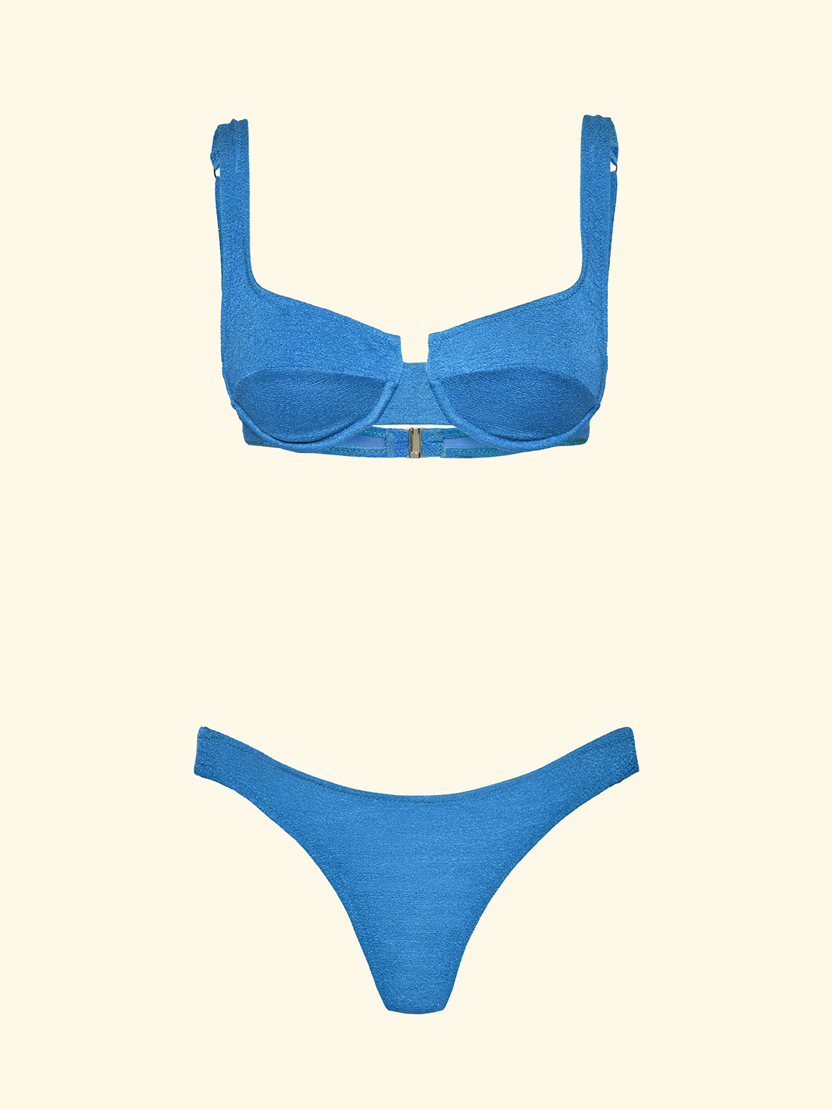 Bikini për femra F**K Sytjena me tela të poshtme dhe Slip Dritë fikse braziliane BlueSW1803-LG