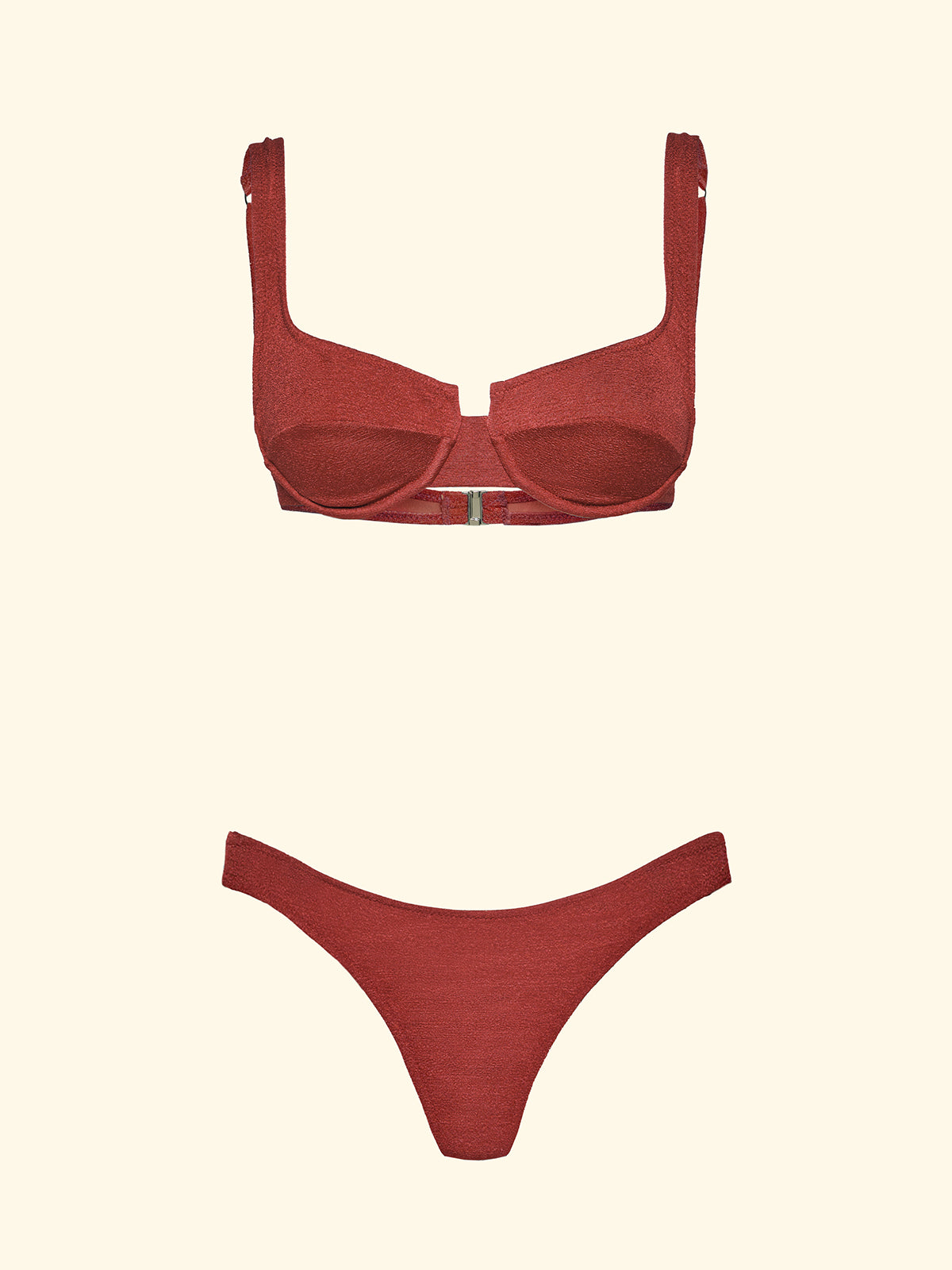 Image of Kadın Bikinileri F**K Balenli Sütyen ve Slip Brezilya Sabit Pas SW1803-RU