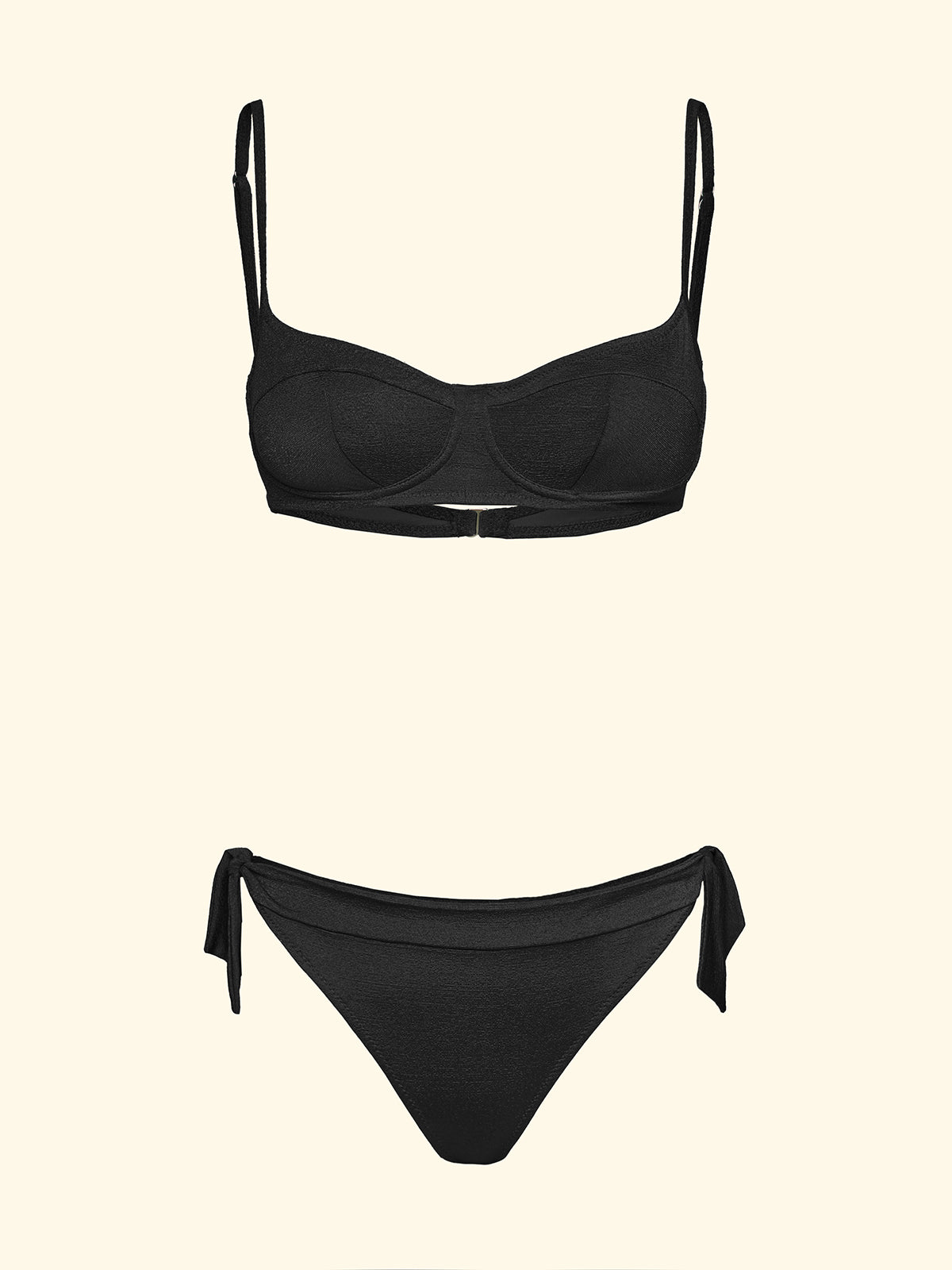 Damen-Bikinis F**K BH mit Bügel und Slip Einstellbar Schwarz SW1804-BK