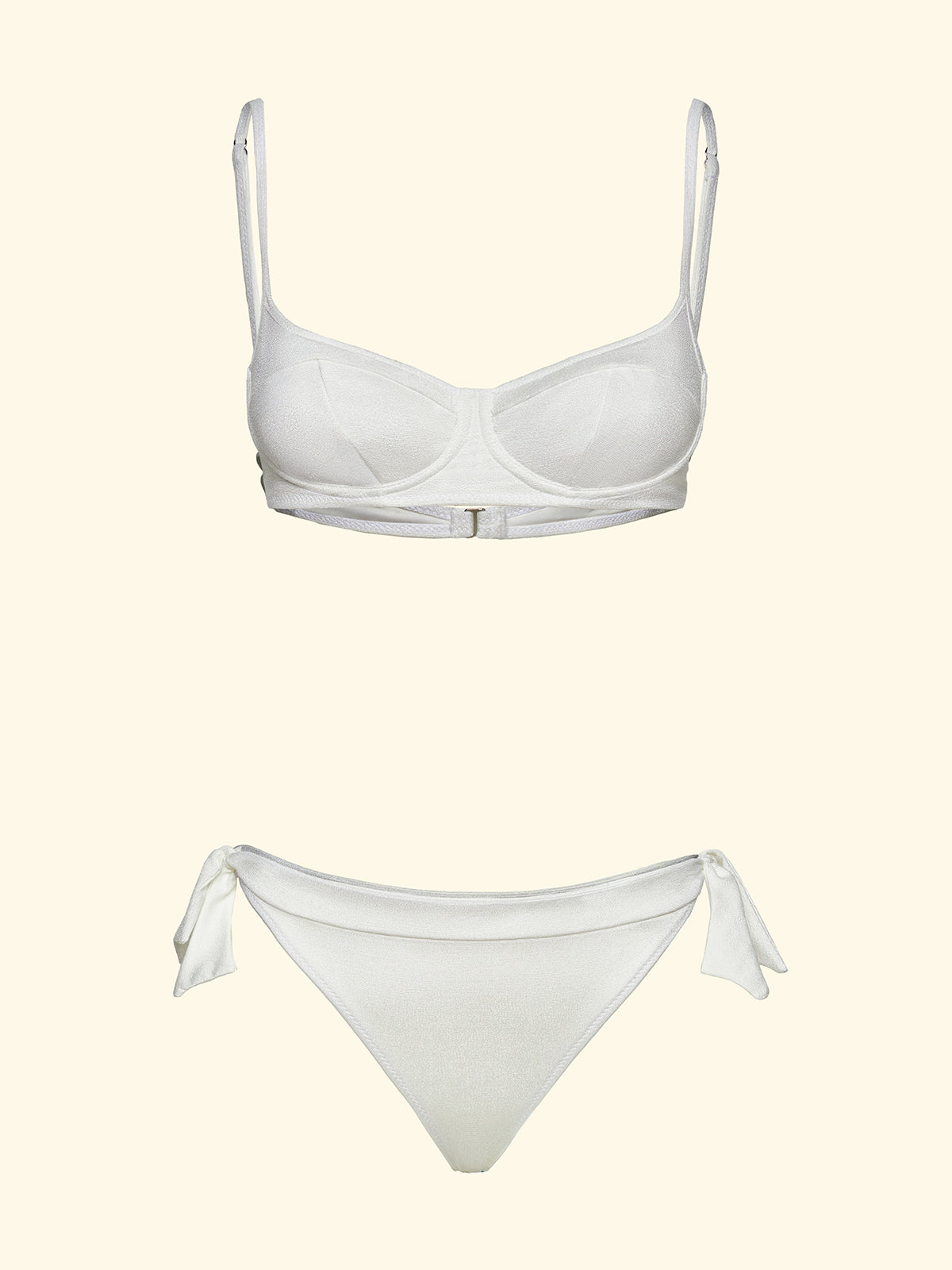 Bikini për femra F**K Sytjena me tela të poshtme dhe Slip E rregullueshme e bardhë SW1804-WH