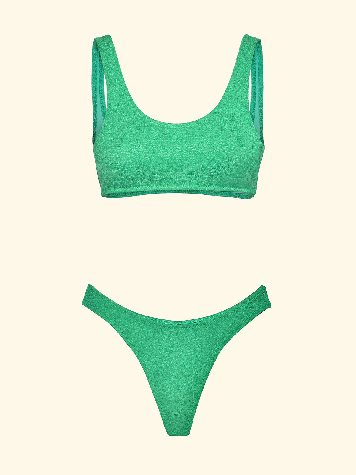 Image of Bikinis pour femmes F**K Garnir avec Slip Vert d'eau fixe américain SW1807-AQ