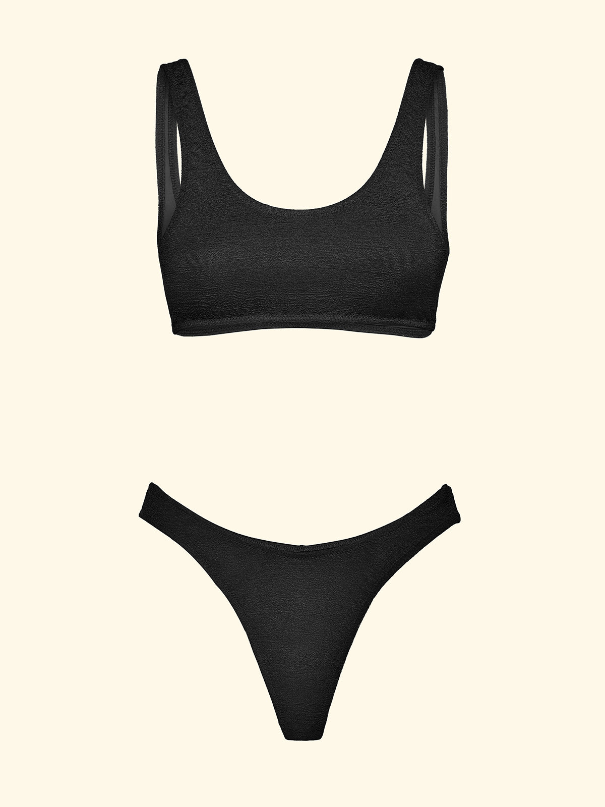 Bikinis pour femmes F**K Garnir avec Slip Américain Fixe Noir SW1807-BK