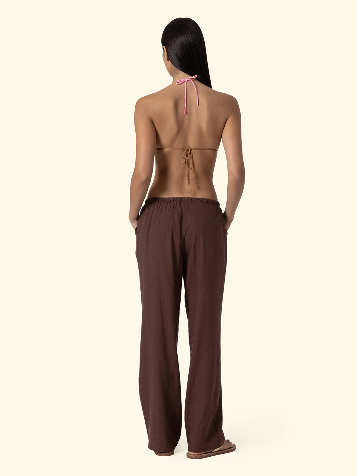 Image of Pantalone Palazzo Donna F**K Marrone SW1944-BN