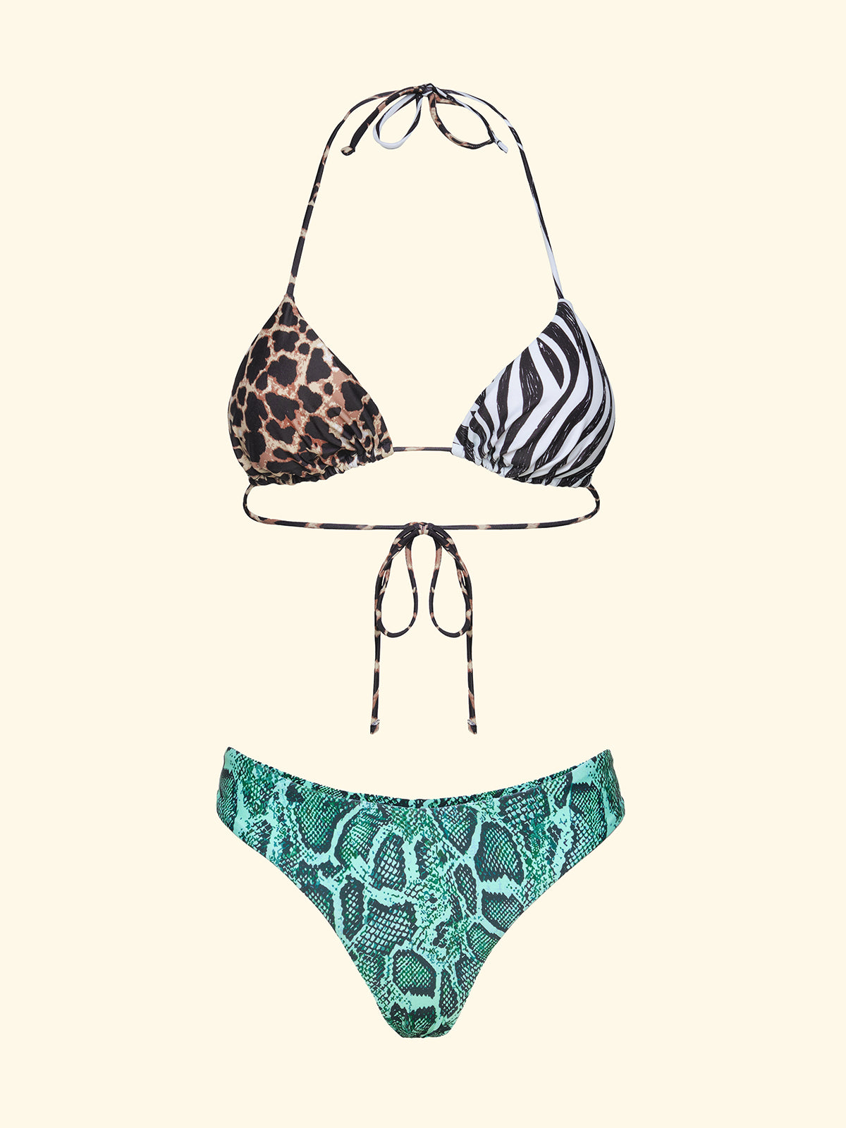 Image of Bikini Donna F**K Triangolo con Slip Americano Fisso Fantasia SW2101-X10