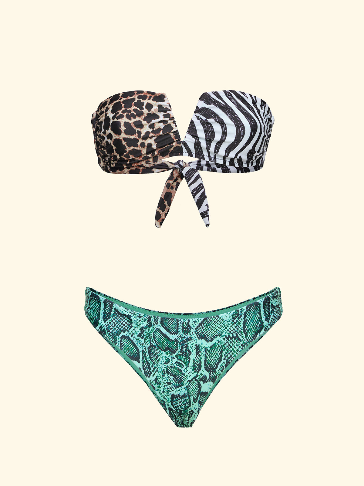 Bikini Donna F**K Fascia a V con Slip Fisso Fantasia SW2201-X10