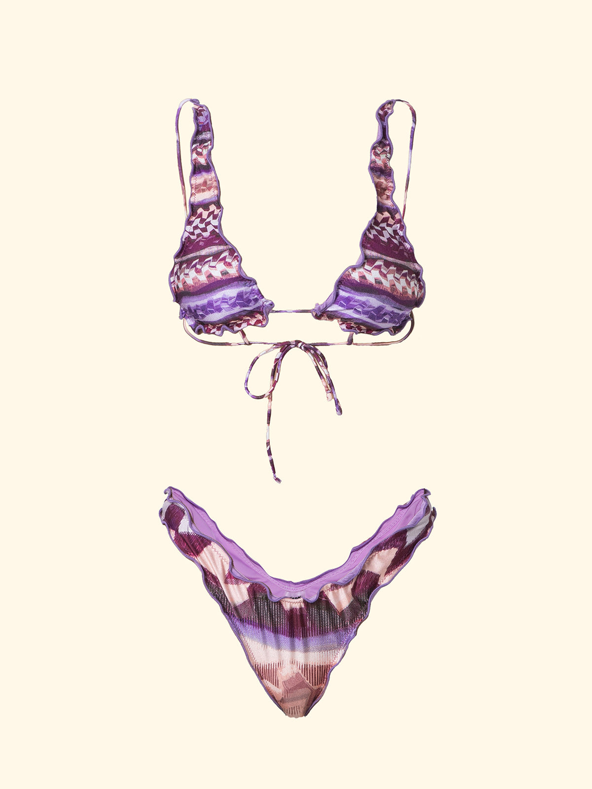 Image of Bikini Donna F**K Triangolo Alto con Slip Americano Fisso Leblon SW2656-X56