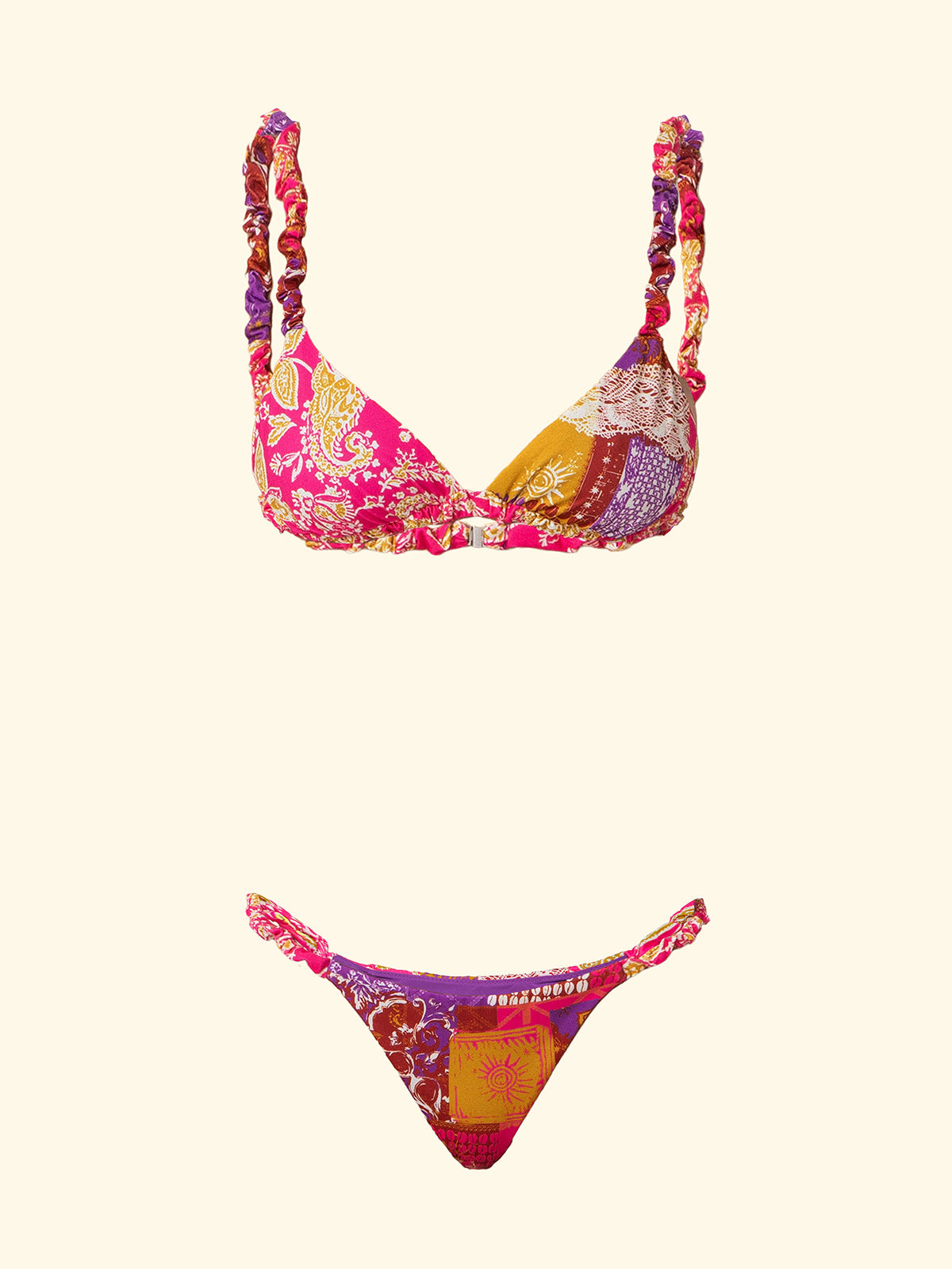 Image of Bikini Donna F**K Triangolo con Slip Fisso Fantasia SW2904-X41