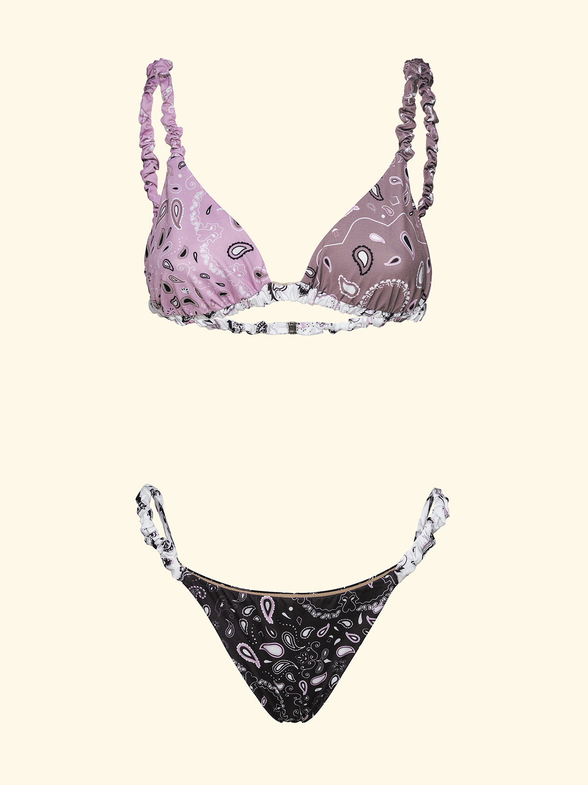 Biquínis femininos F**K Triângulo com Slip Fantasia Fixa SW2905-X55