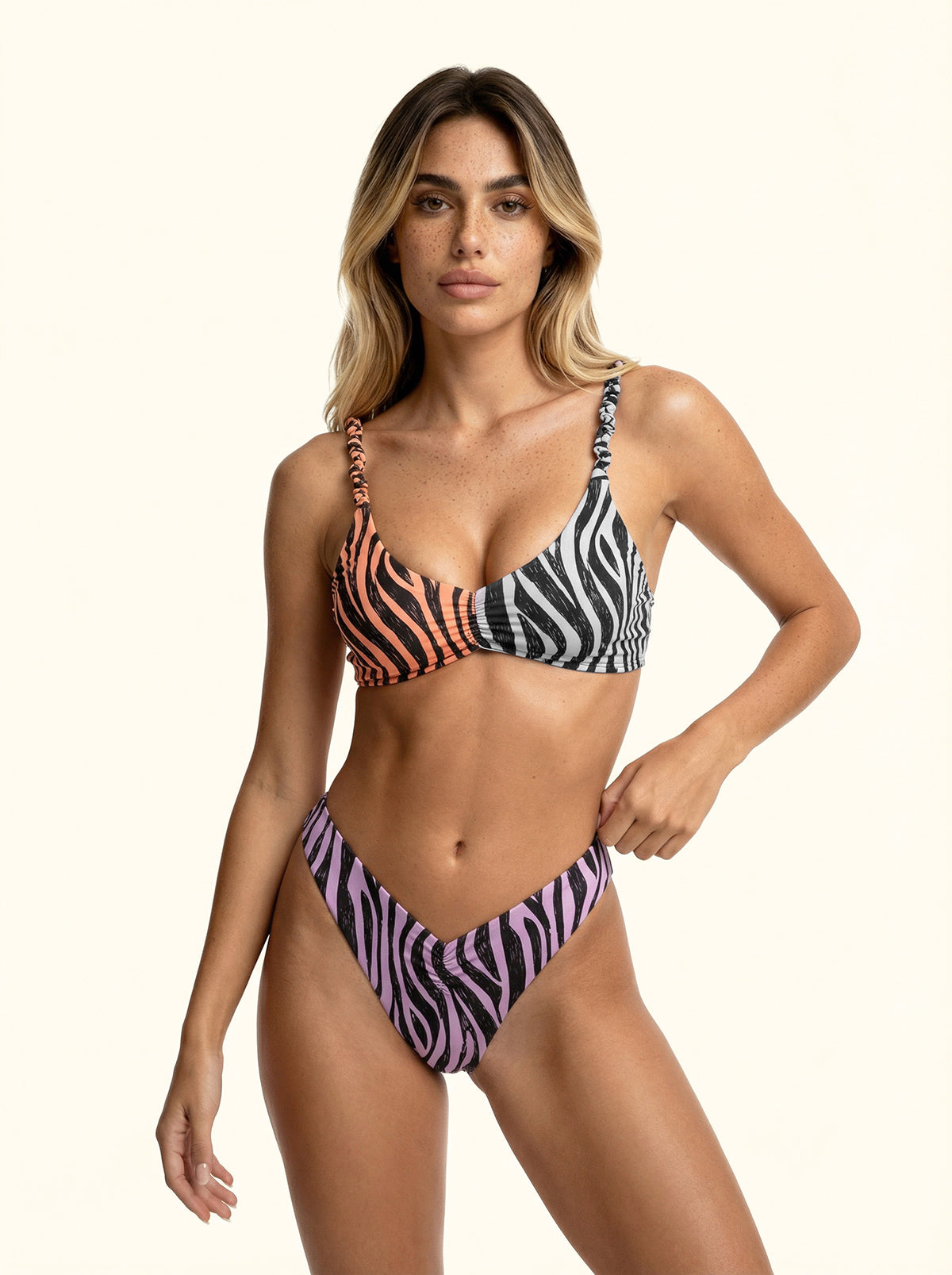 Biquínis femininos F**K Parte superior fixa com Slip Fantasia Fixa Americana SW2951-X10