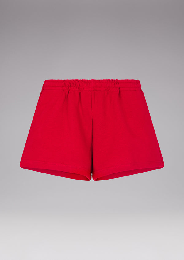 Rood uitlopende shorts