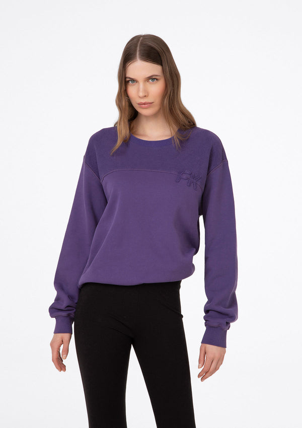 Crop Sweatshirt mit V -Neck