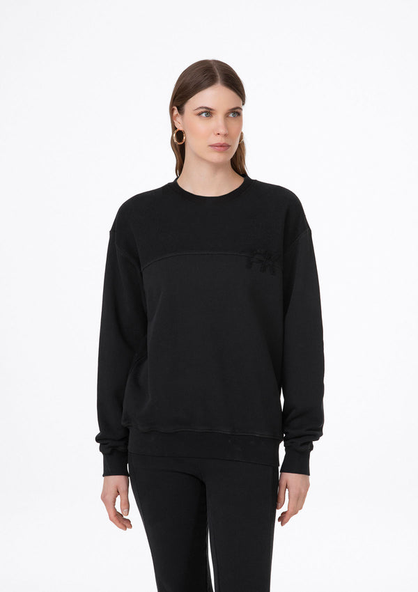 Crop Sweatshirt mit V -Neck