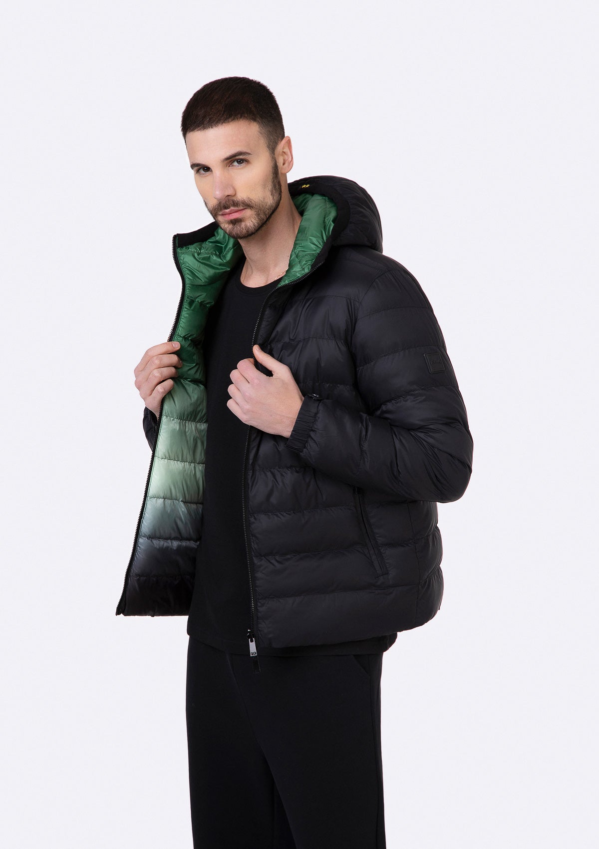 Reversible padded down jacket