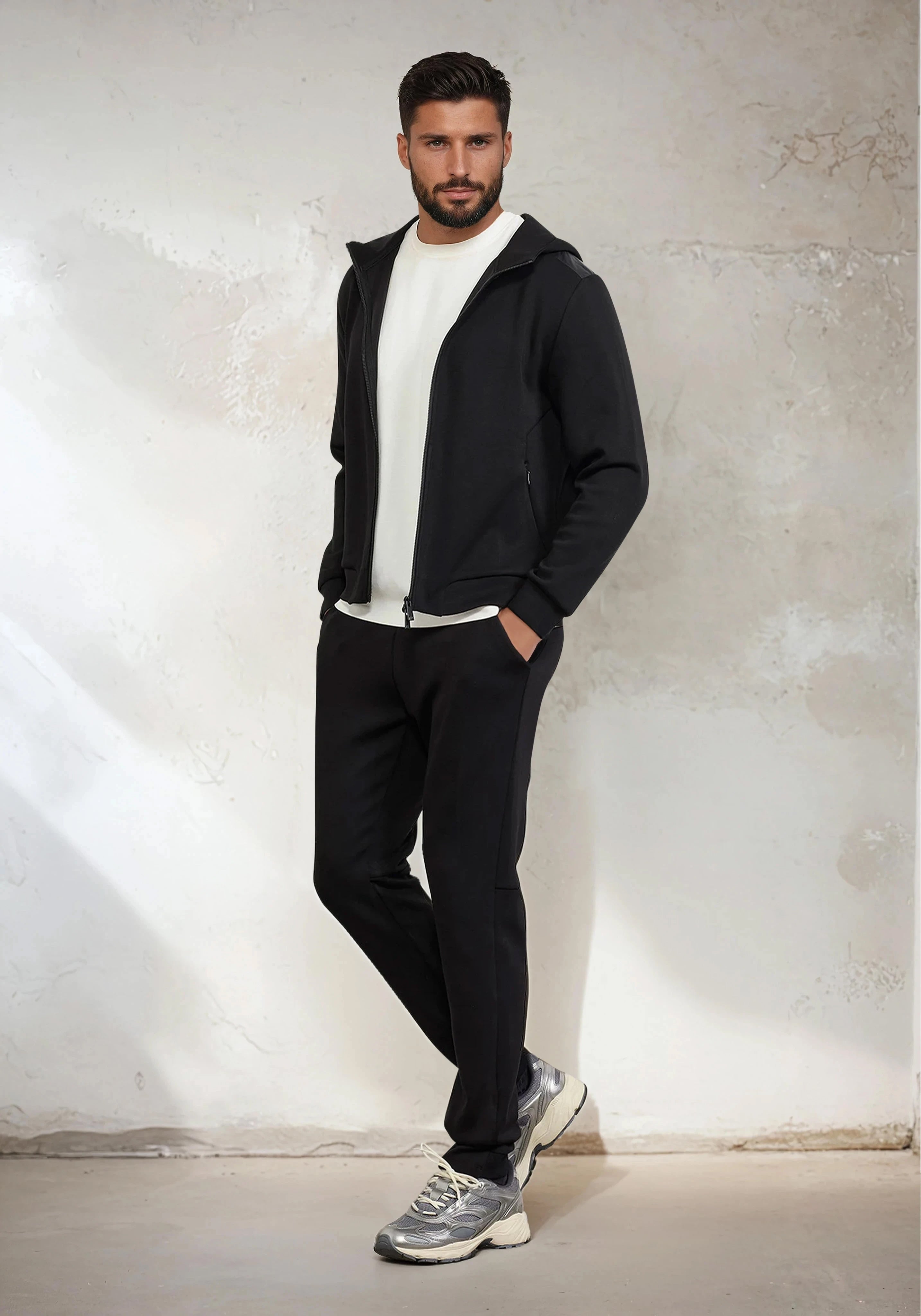 Felpa con Cappuccio Full Zip Uomo F**K Nera M3100-BK