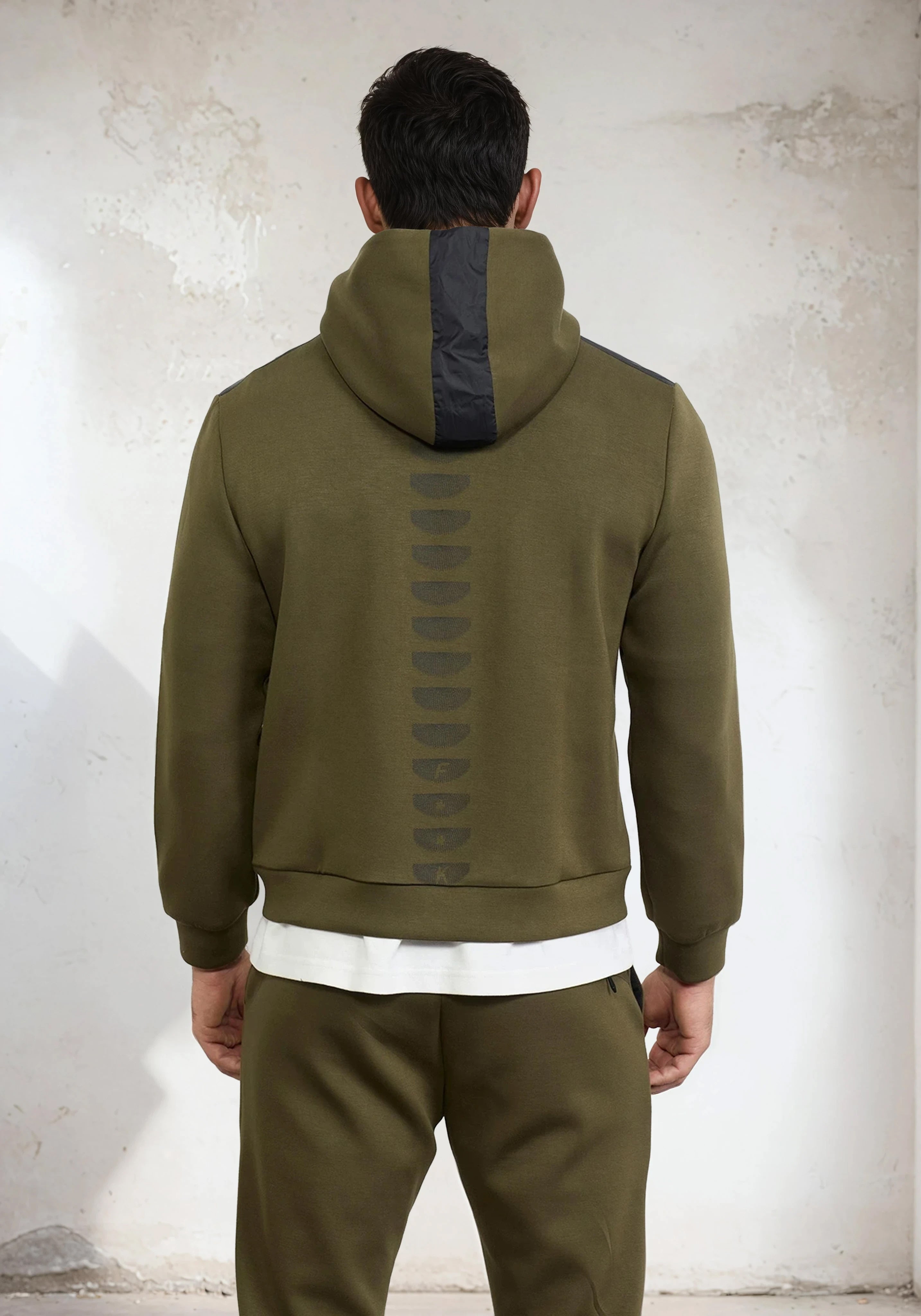 Felpa con Cappuccio Uomo F**K Verde Militare M3101-MG