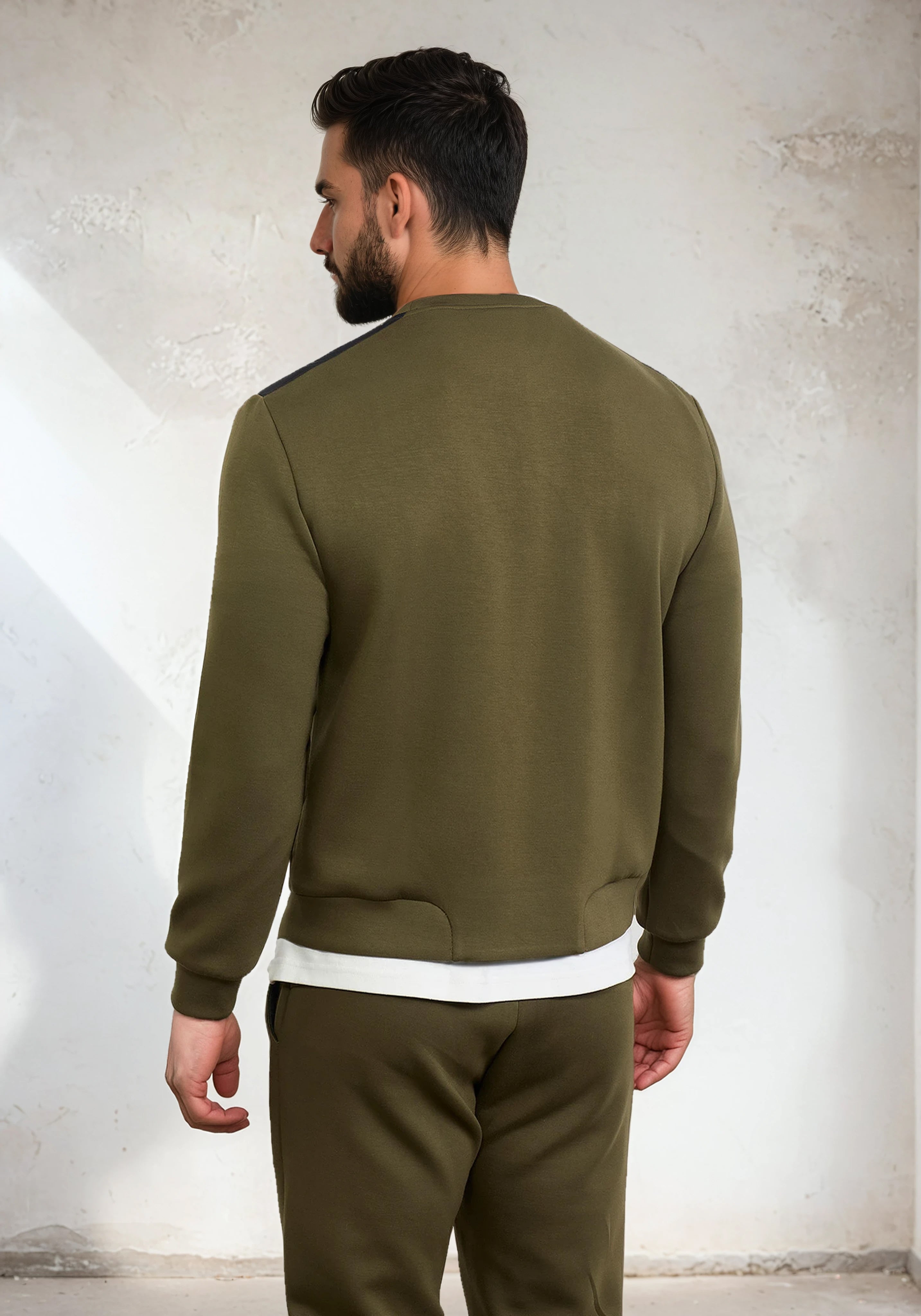 Felpa Paricollo Uomo F**K Verde Militare M3102-MG
