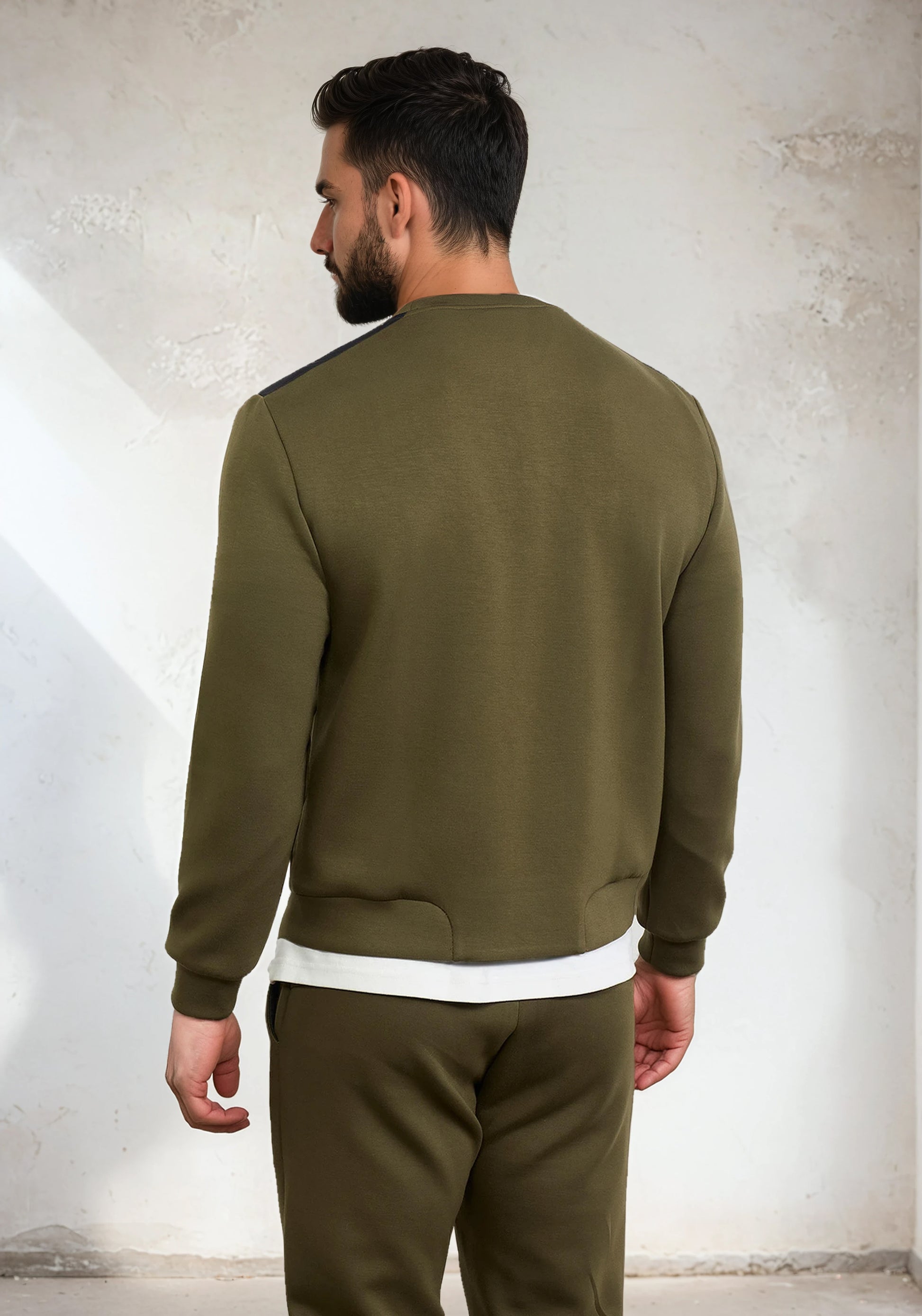 Felpa Paricollo Uomo F**K Verde Militare M3102-MG