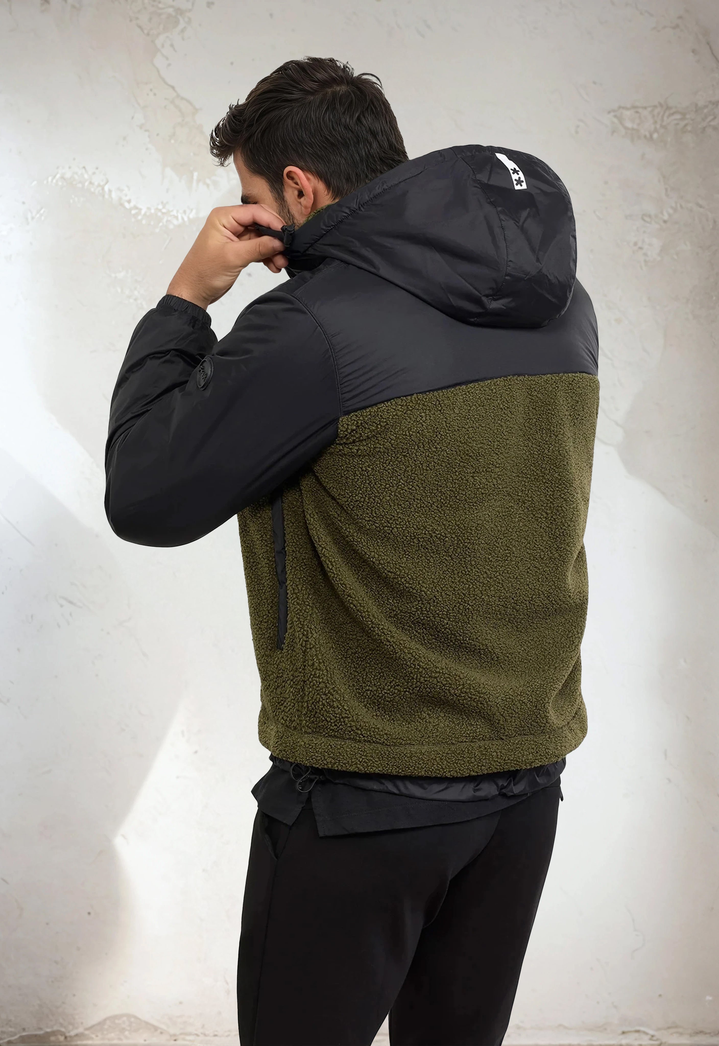 Image of Giubbotto Imbottito con Cappuccio Uomo F**K Verde Militare M3200-MG