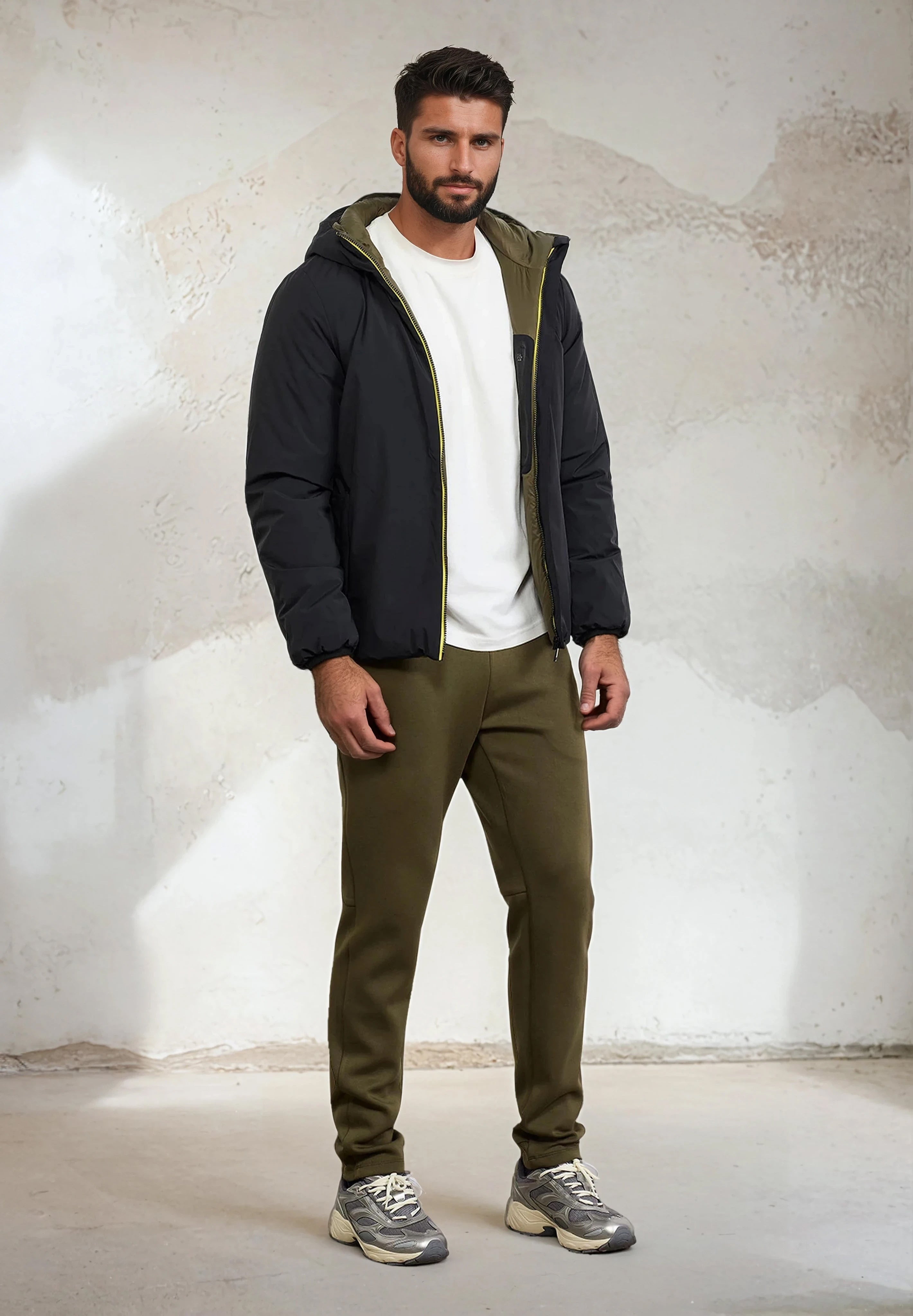 Giubotto Imbottito con cappuccio Uomo F**K Nero M3201-BK