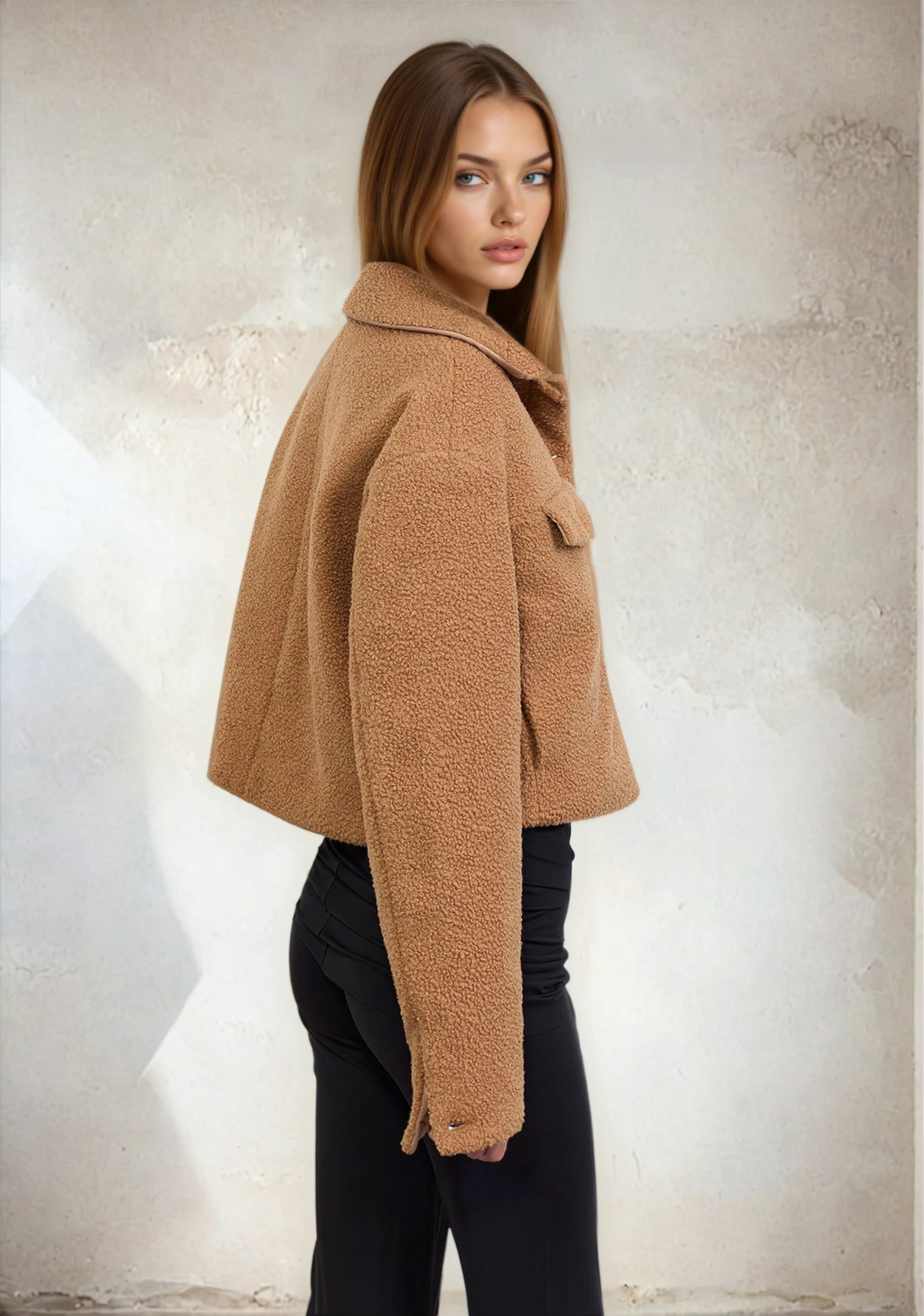 Giacca Teddy Donna F**K Beige W0105-BG