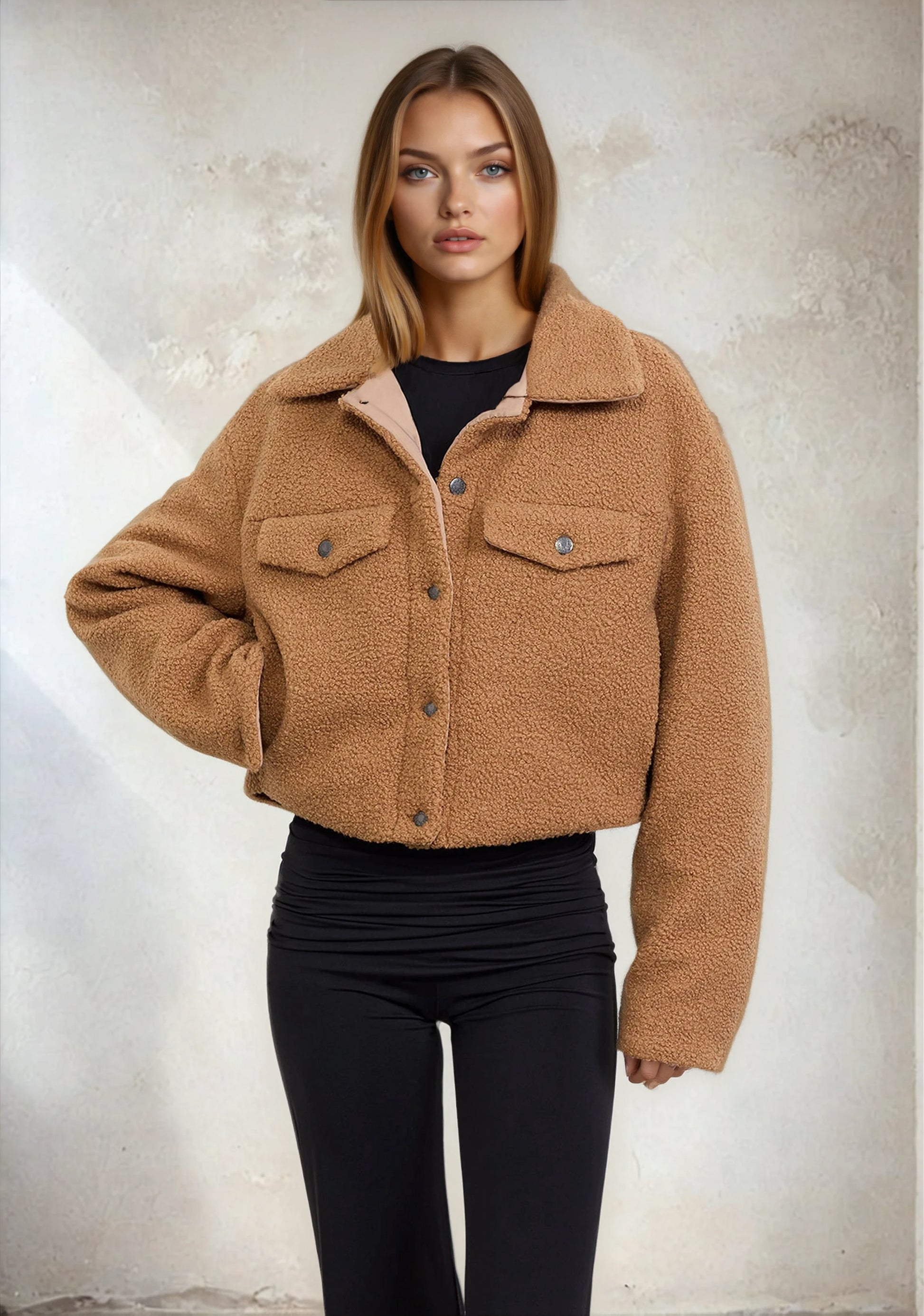 Giacca Teddy Donna F**K Beige W0105-BG