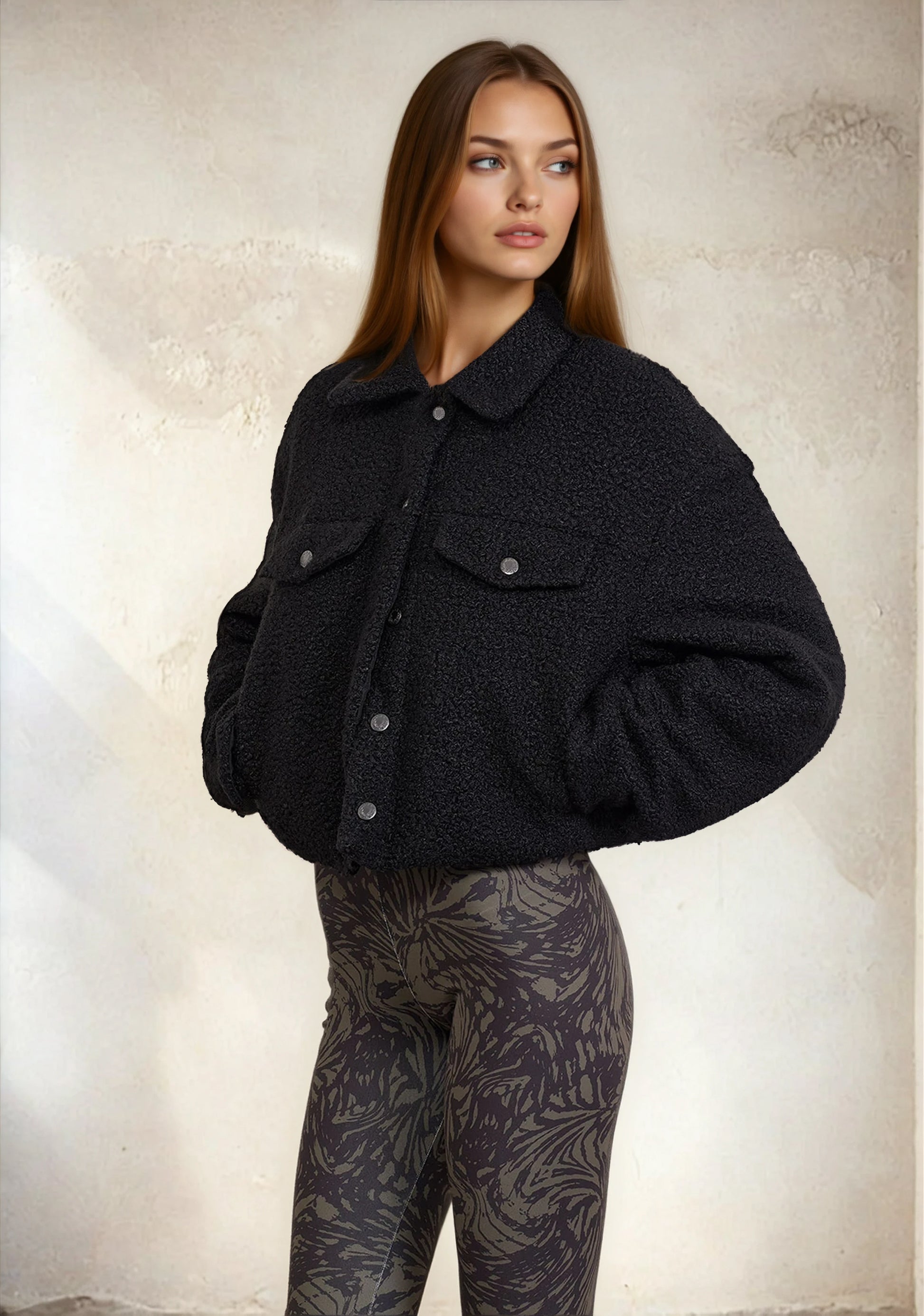 Giacca Teddy Donna F**K Nera W0105-BK