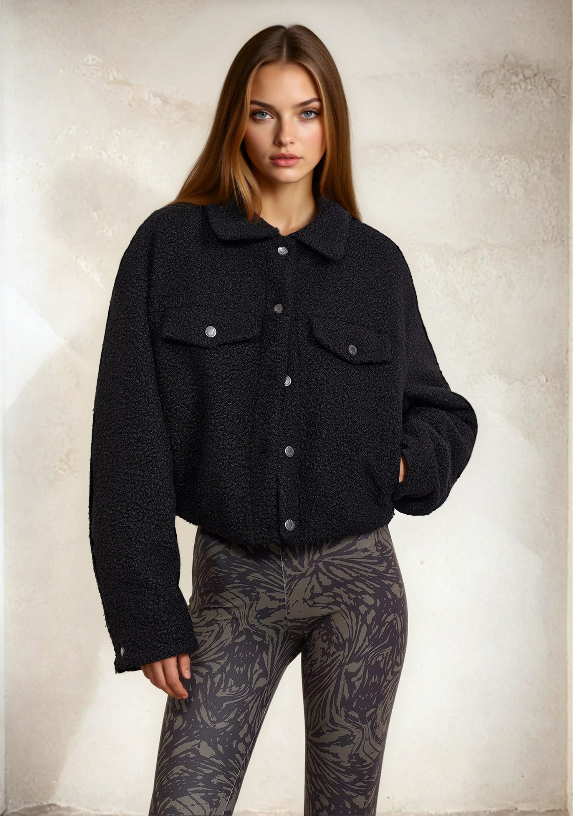 Giacca Teddy Donna F**K Nera W0105-BK