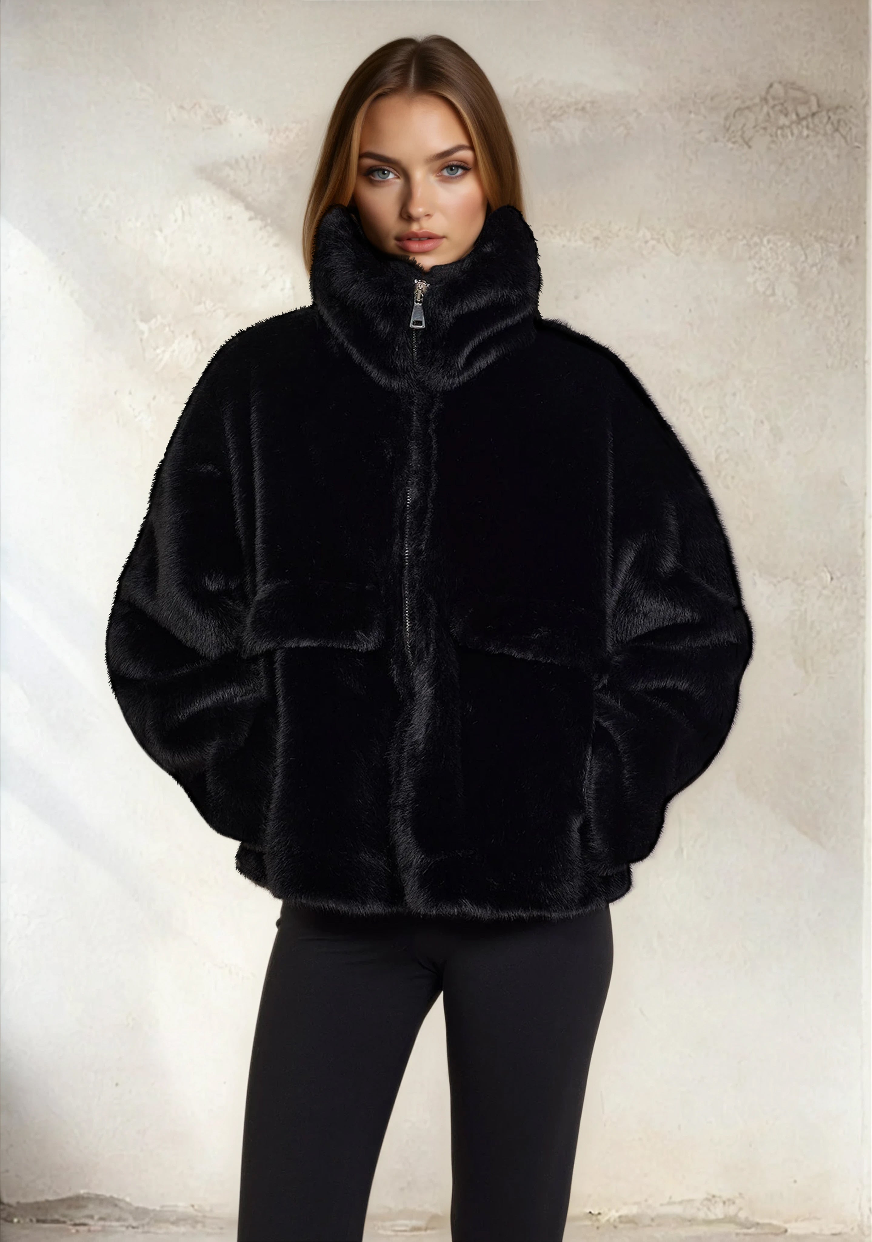 Eco Pelliccia Donna F**K Nera W0110-BK