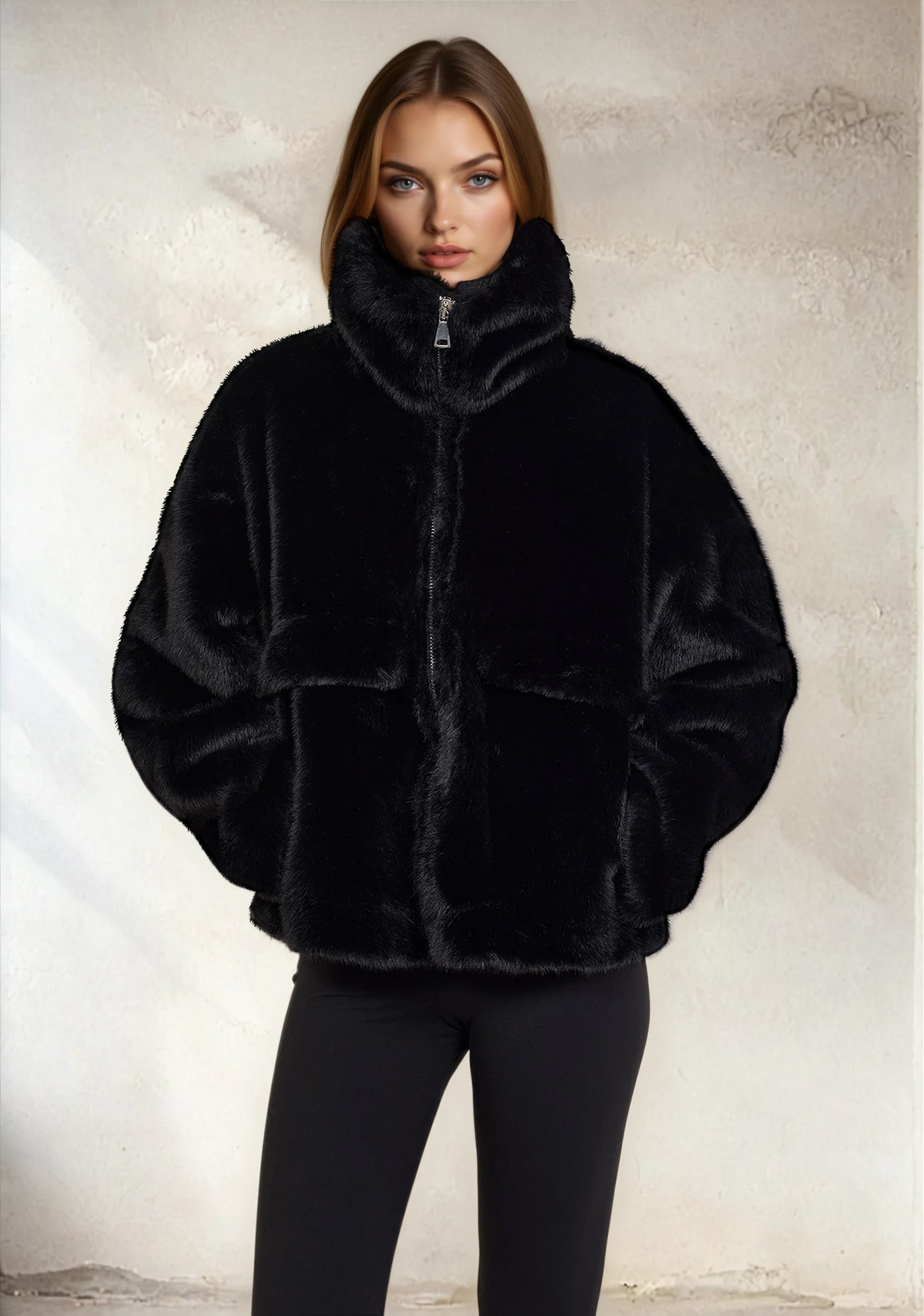 Eco Pelliccia Donna F**K Nera W0110-BK