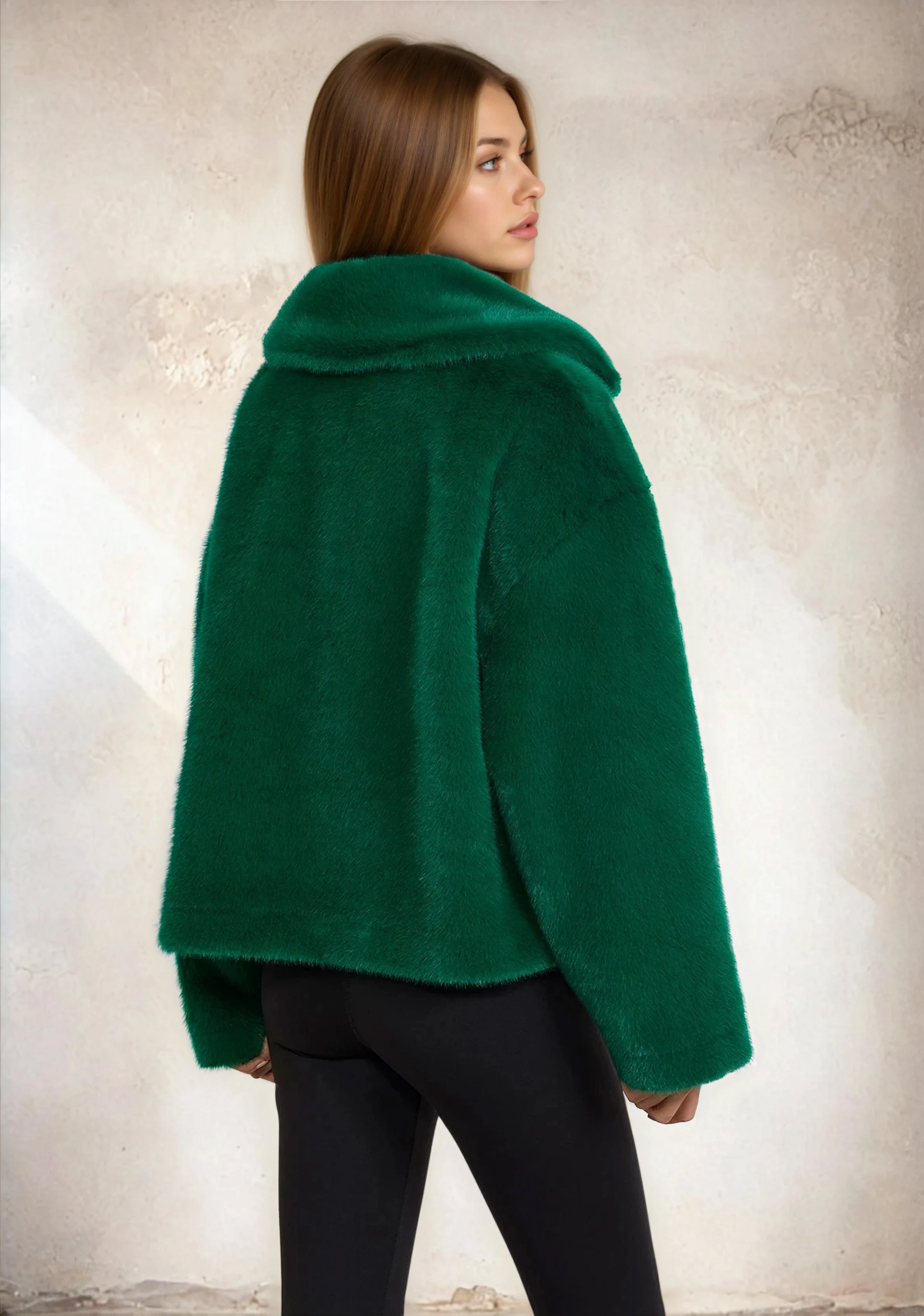 Image of Eco Pelliccia Donna F**K Verde W0110-GN