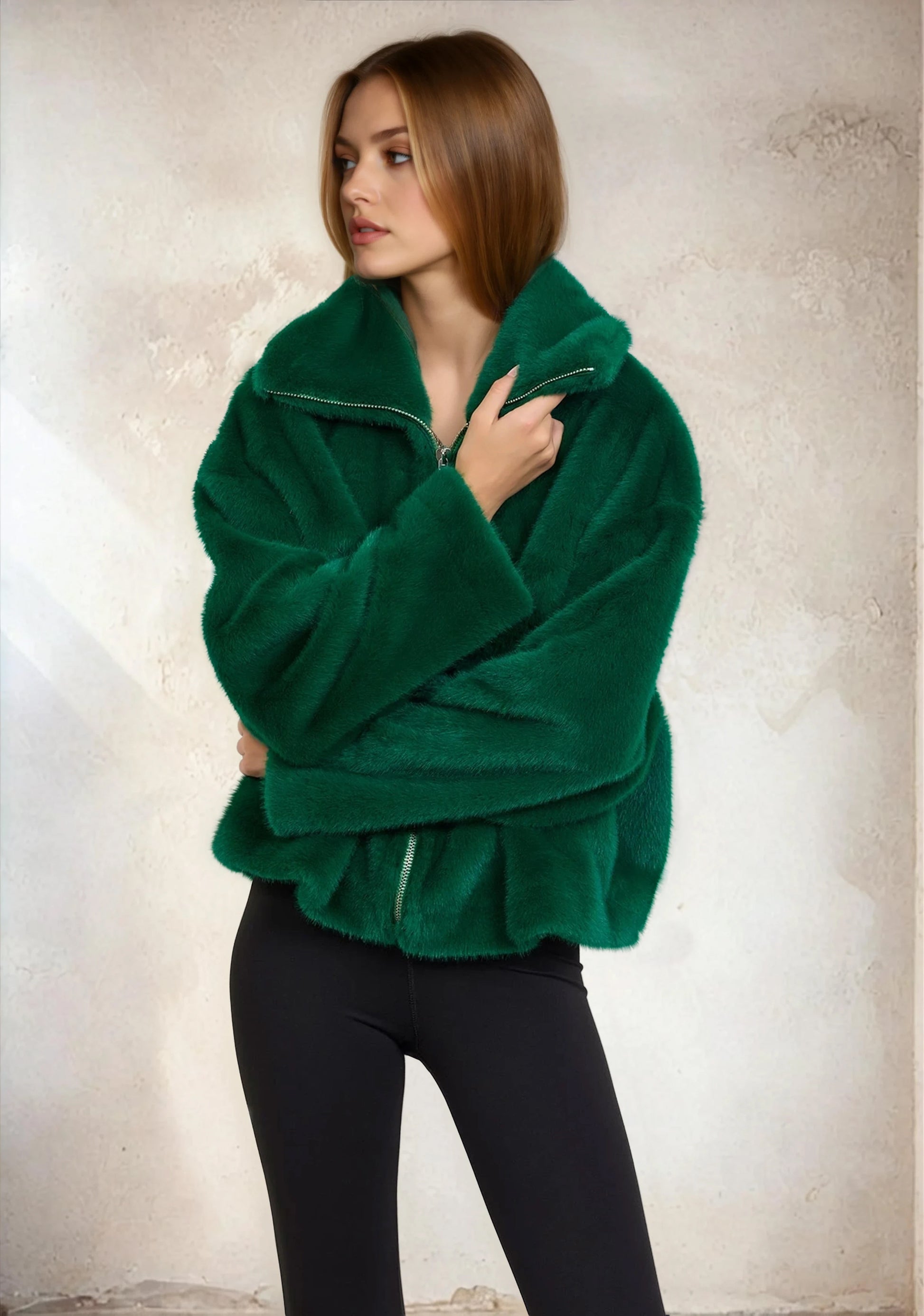 Eco Pelliccia Donna F**K Verde W0110-GN