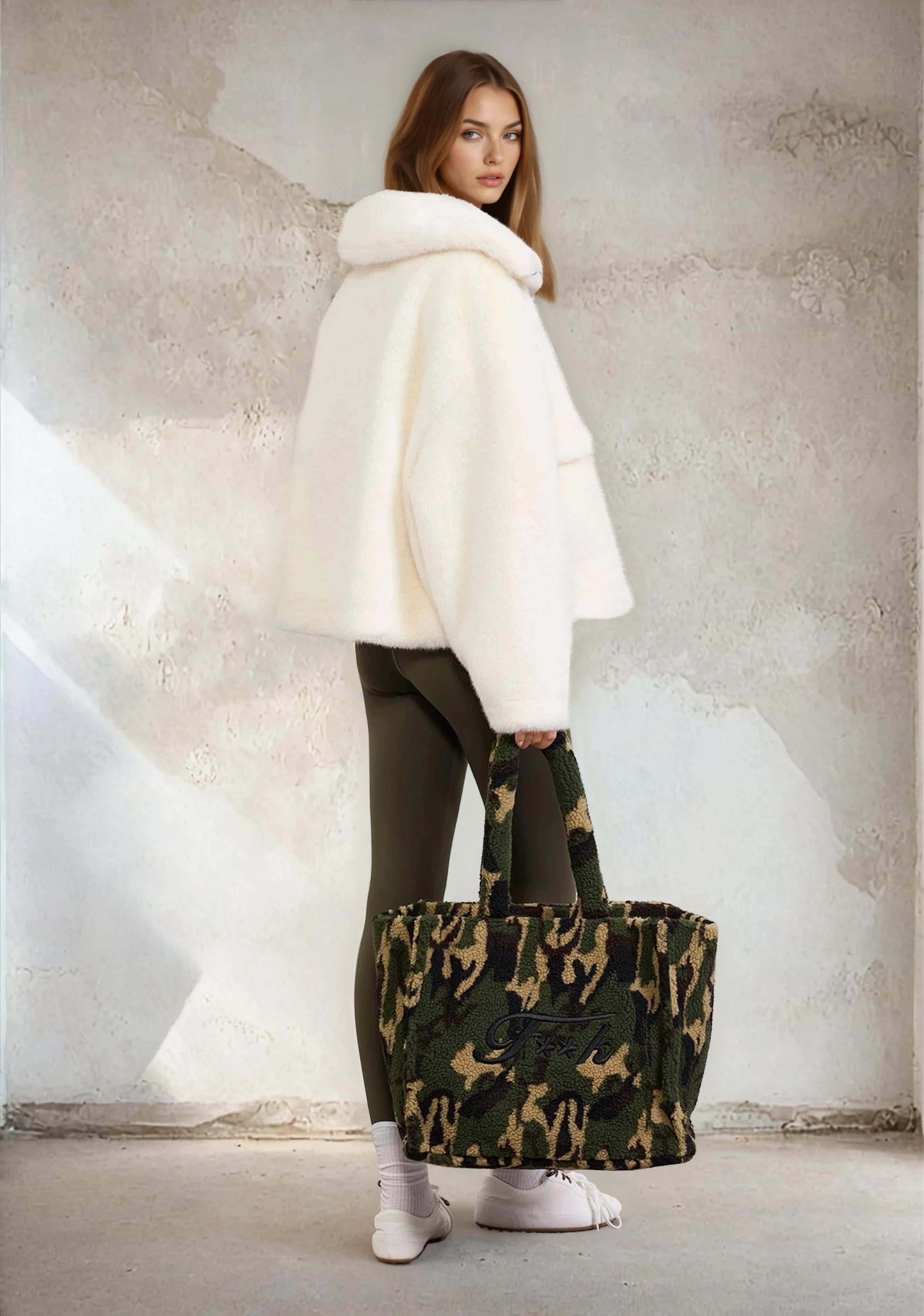 Image of Eco Pelliccia Donna F**K Bianca W0110-WH