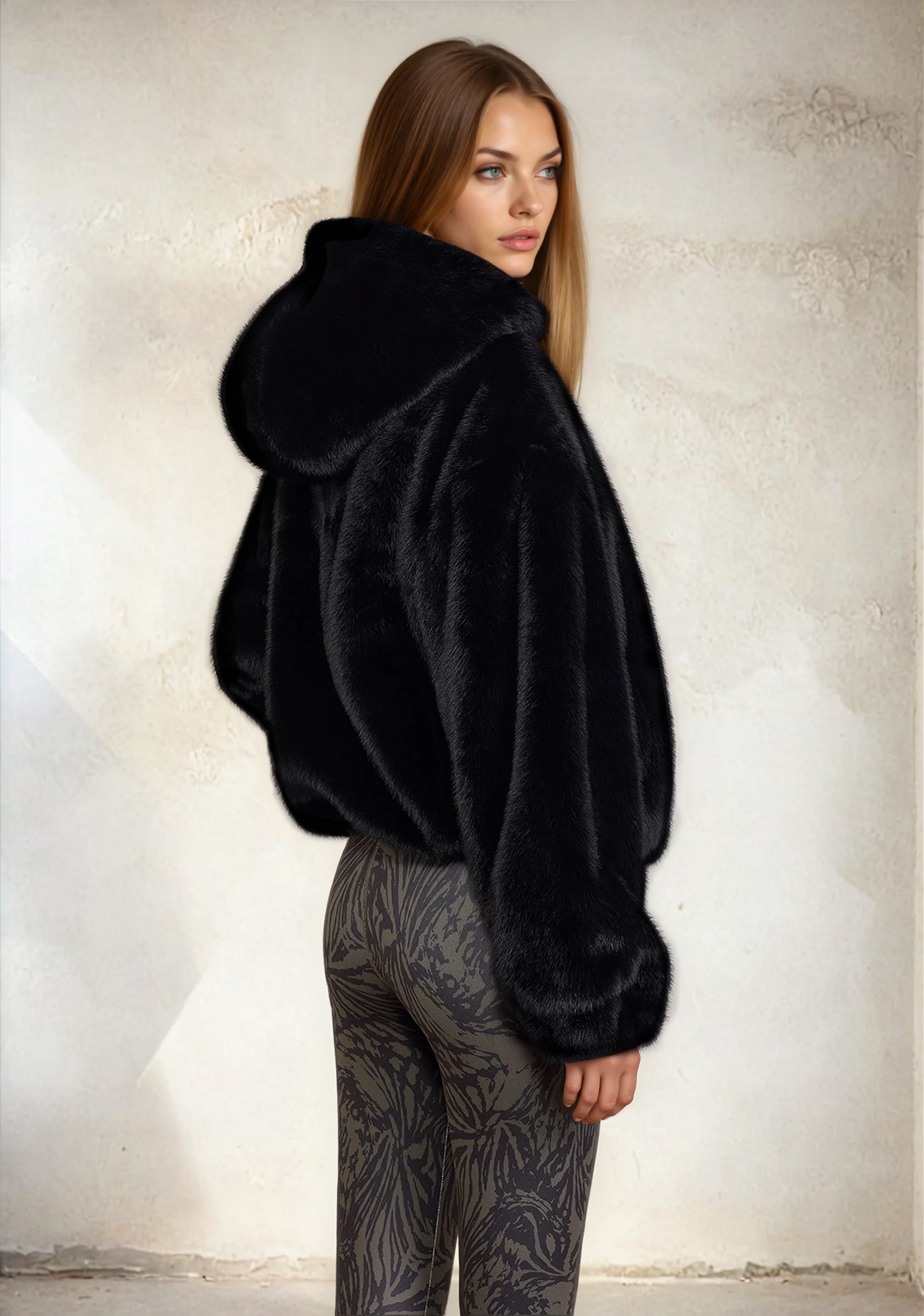 Eco Fur woman F**K Nera W0115-BK