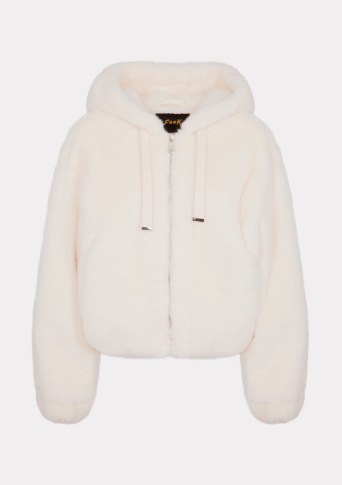 Image of Eco Fur woman F**K White W0115-WH