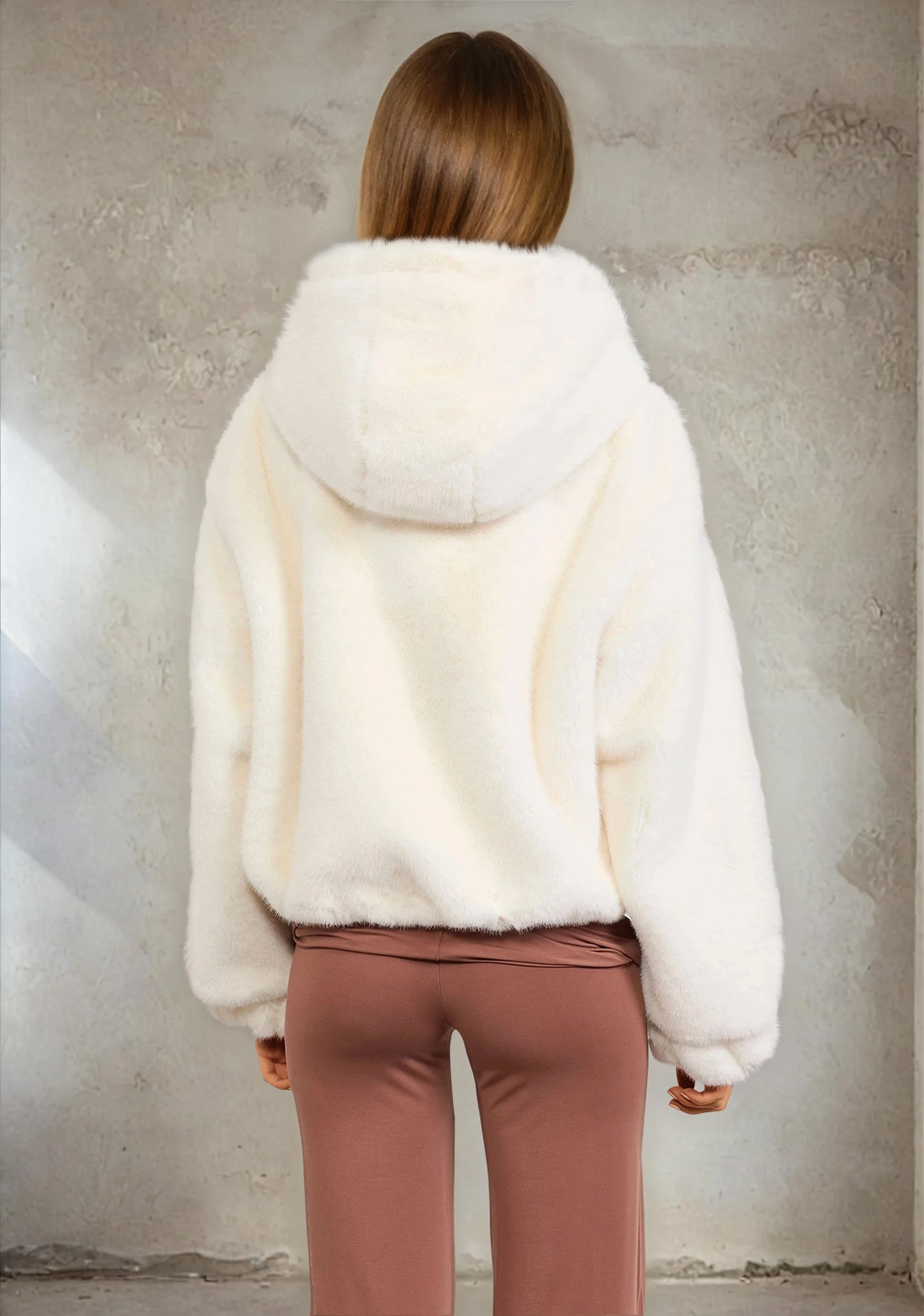 Eco Fur woman F**K White W0115-WH