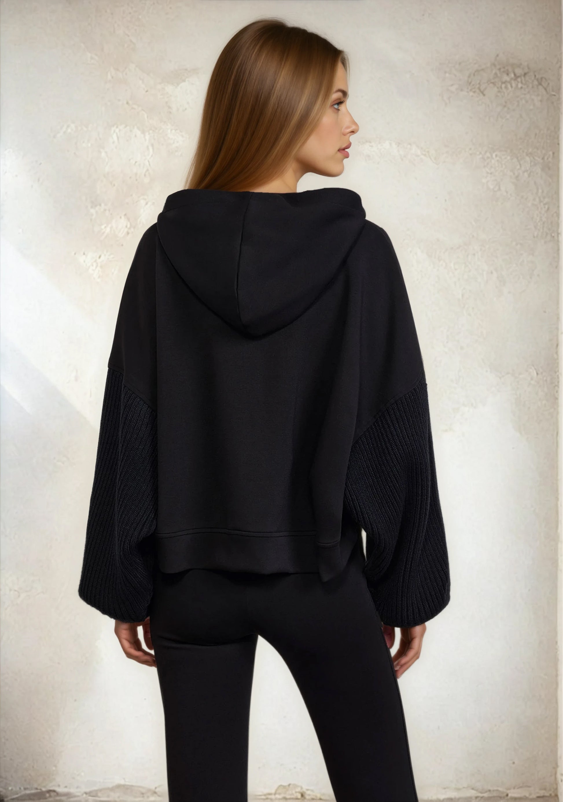 Felpa con Cappuccio Donna F**K Nera W0302-BK