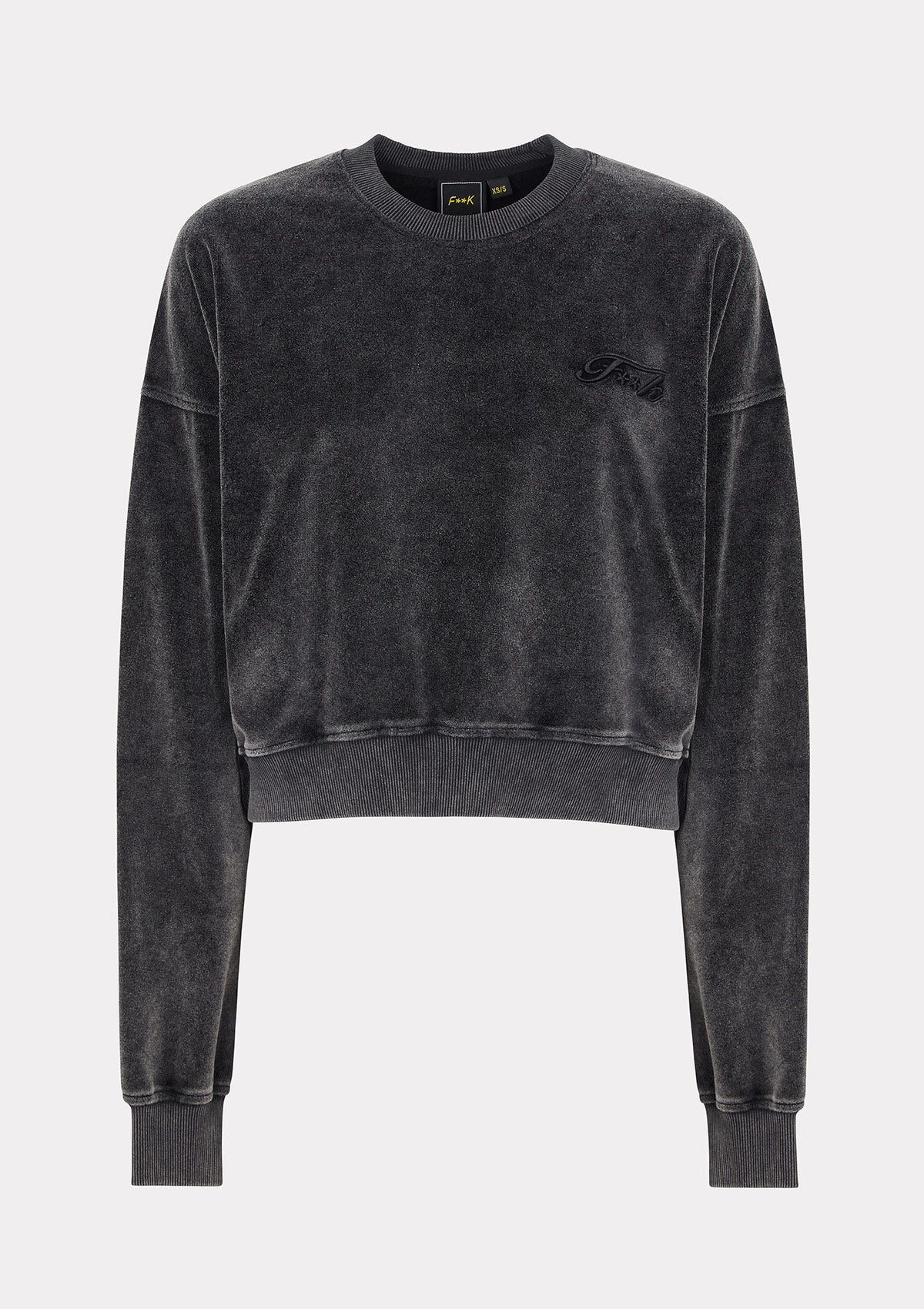 Image of Felpa crop Donna F**K Nera W0406-BK