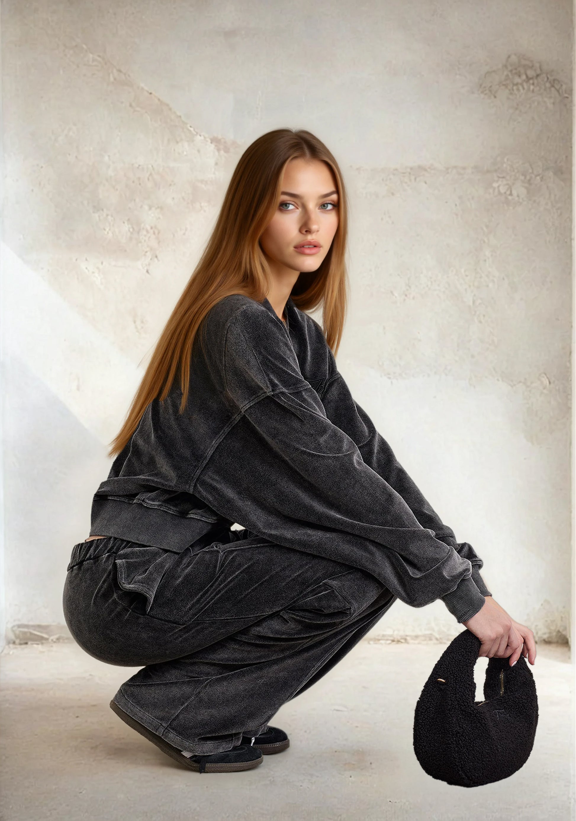 Felpa crop Donna F**K Nera W0406-BK