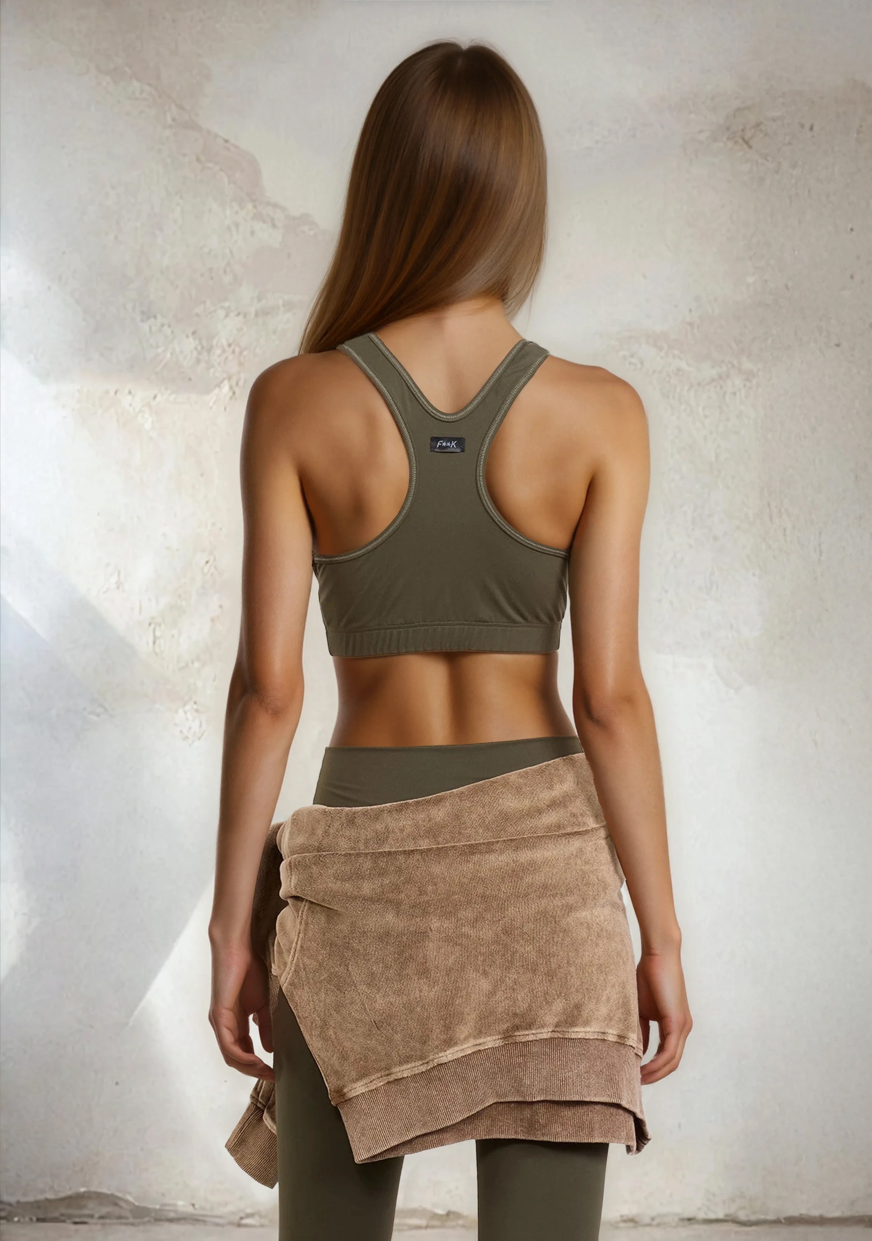 Top Sportivo Donna F**K Verde Militare W0502-MG