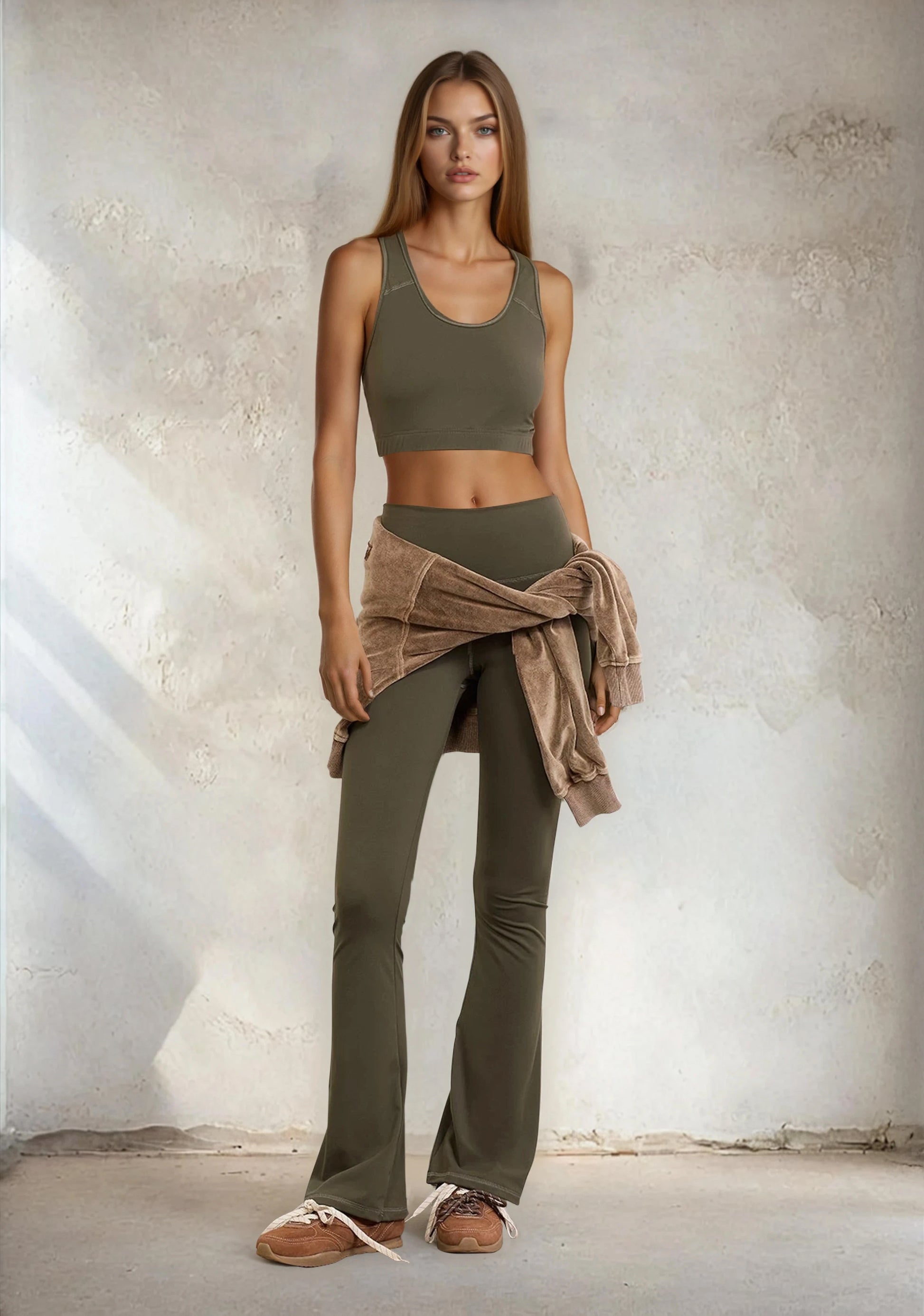 Top Sportivo Donna F**K Verde Militare W0502-MG