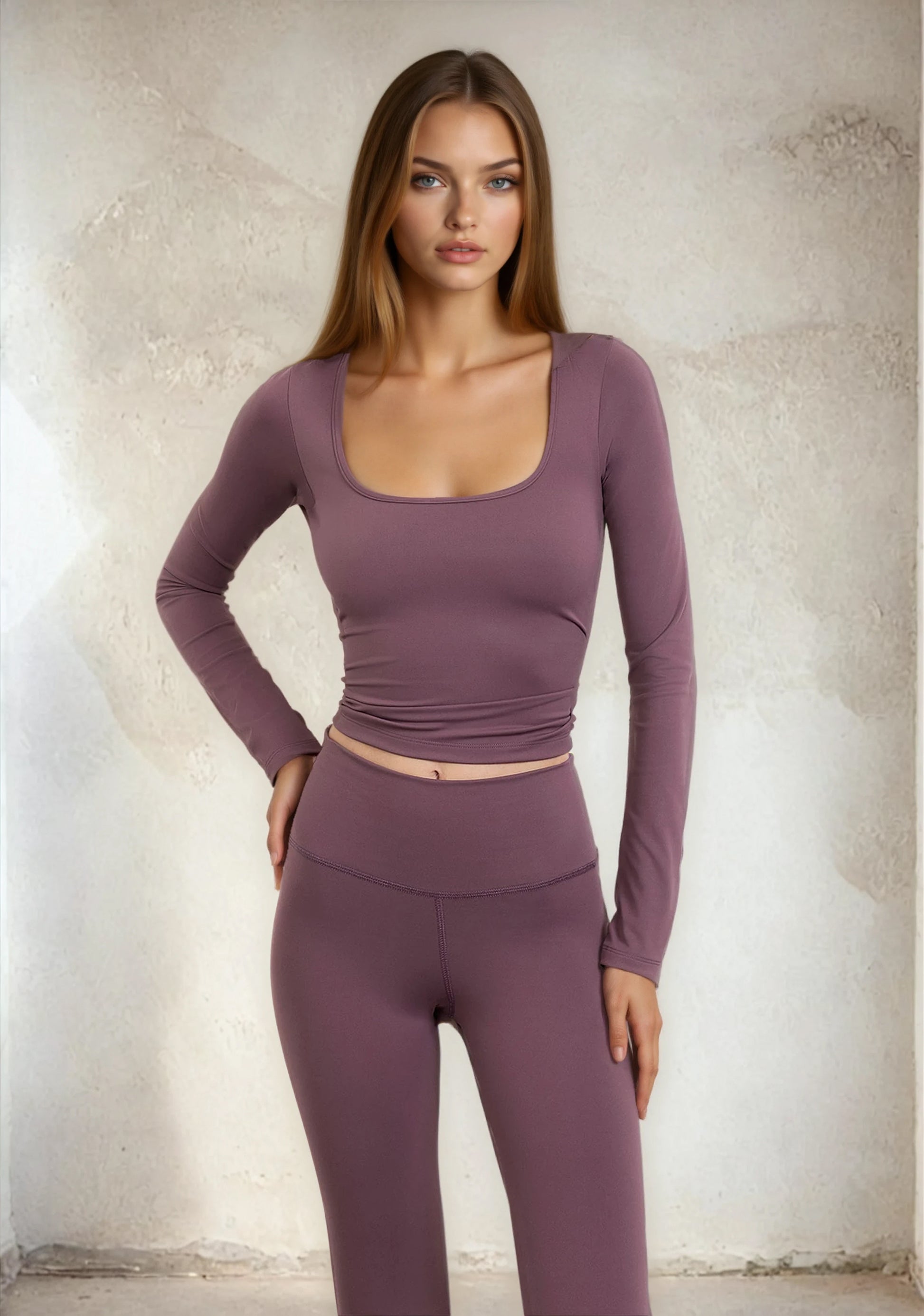 Woman long sleeve top F**K Light Brown W0504-LB