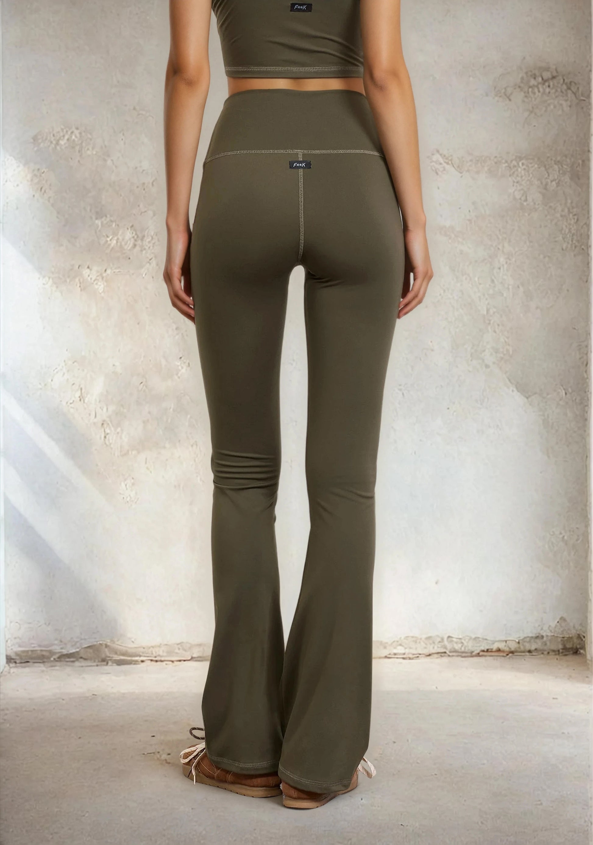 Women's paw leggings F**K Military green W0508-Mg