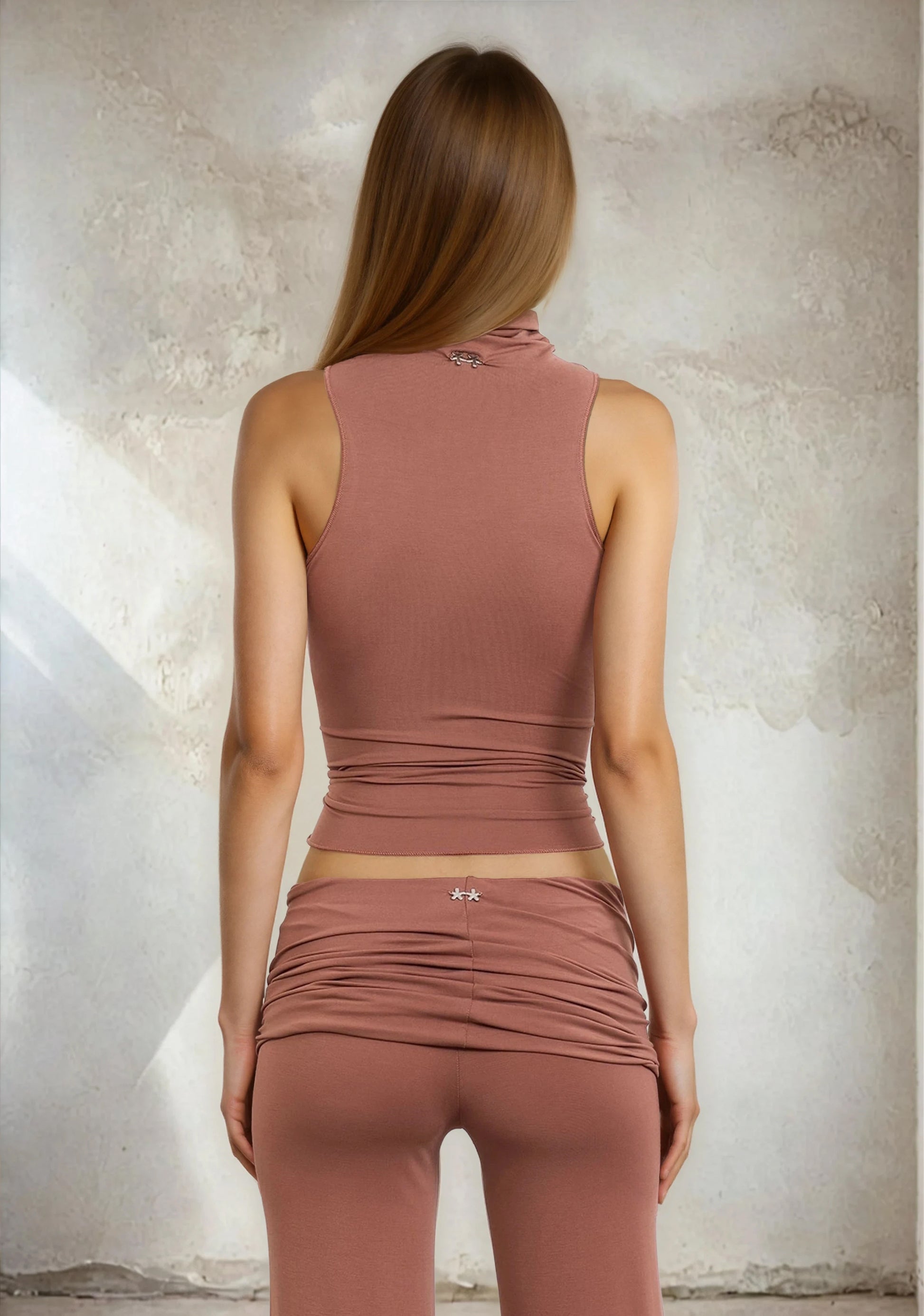 Canotta a Lupetto Donna F**K Light Brown W0600-LB