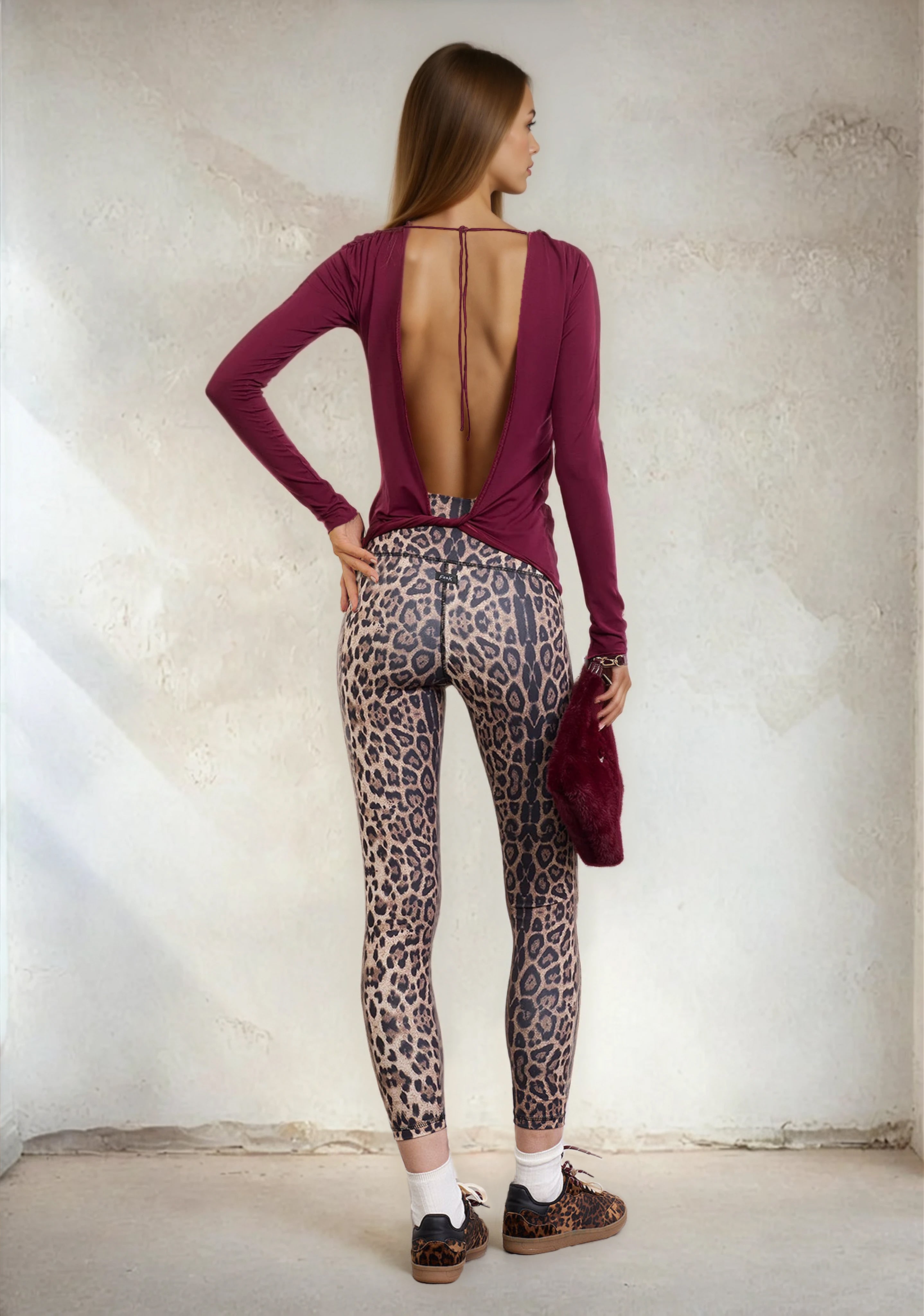 Woman long sleeve t-shirt F**K Bordeaux W0602-BD