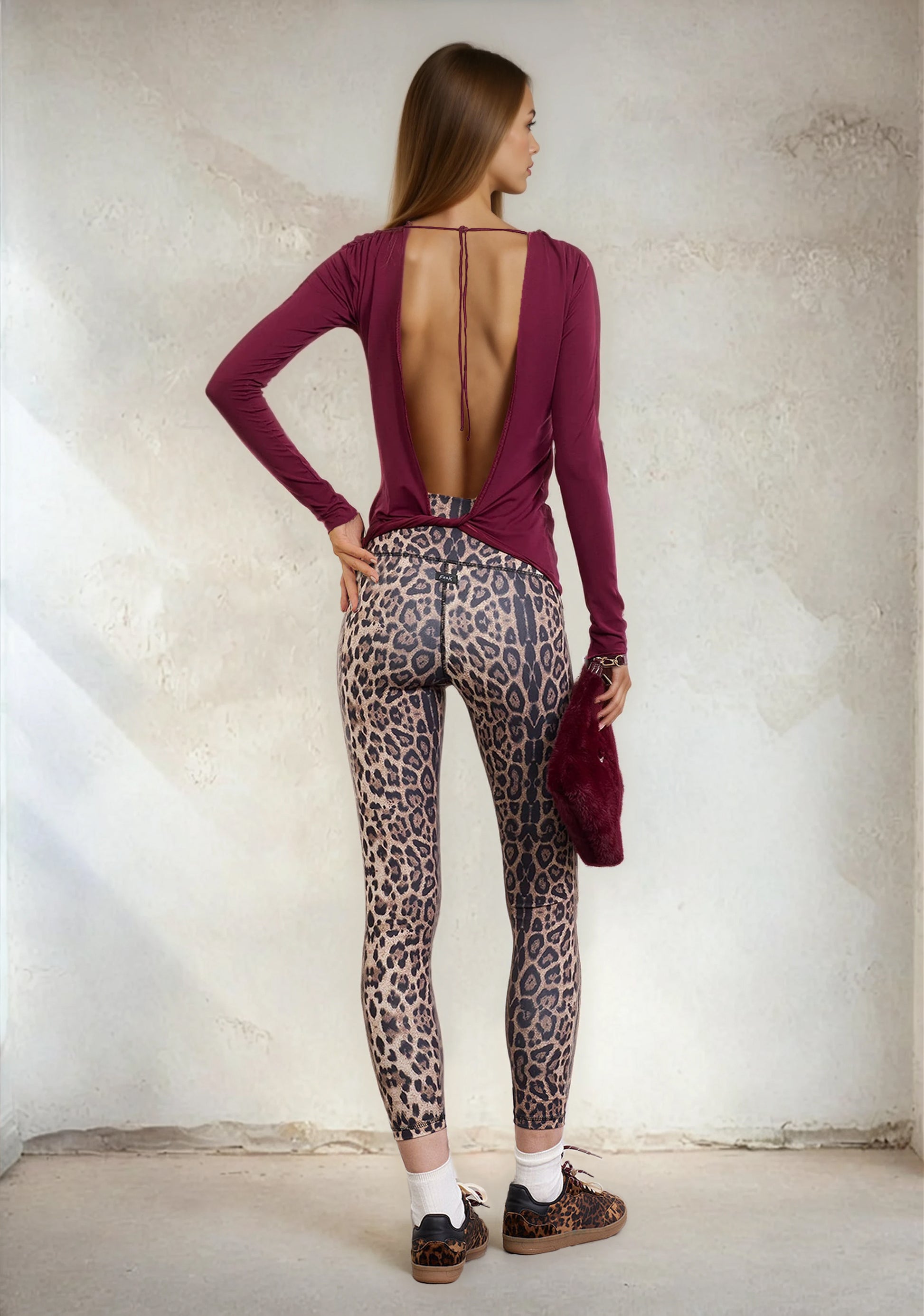 Woman long sleeve t-shirt F**K Bordeaux W0602-BD