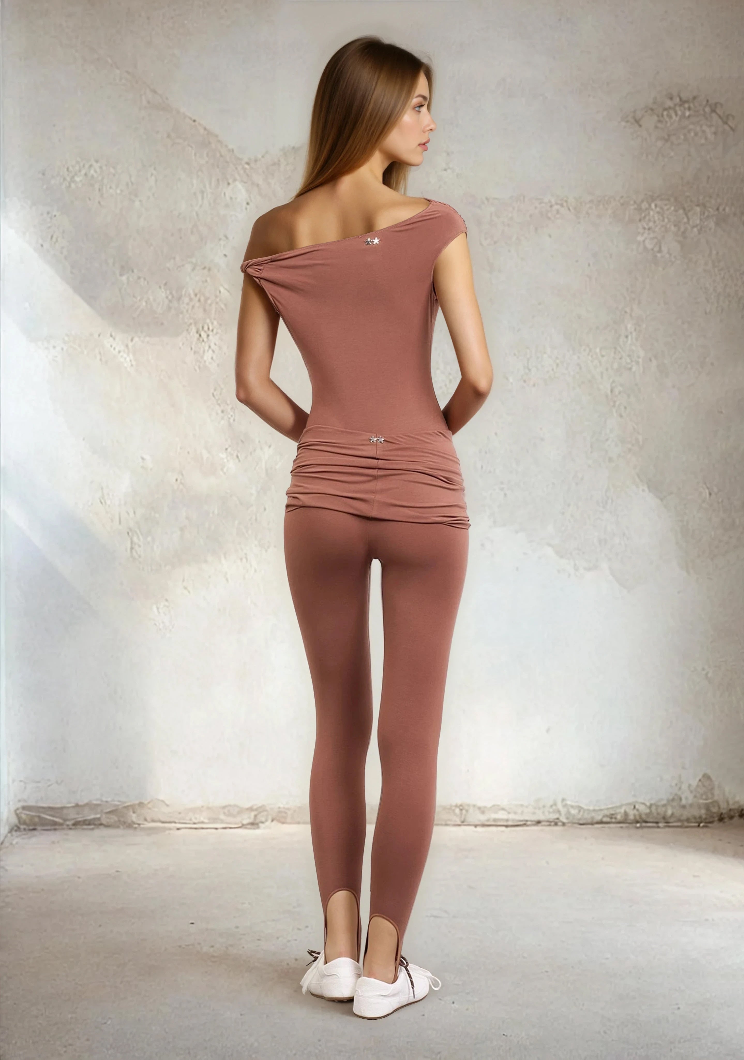 Kadın Bodysuit F**K  Açık Kahve W0603-LB