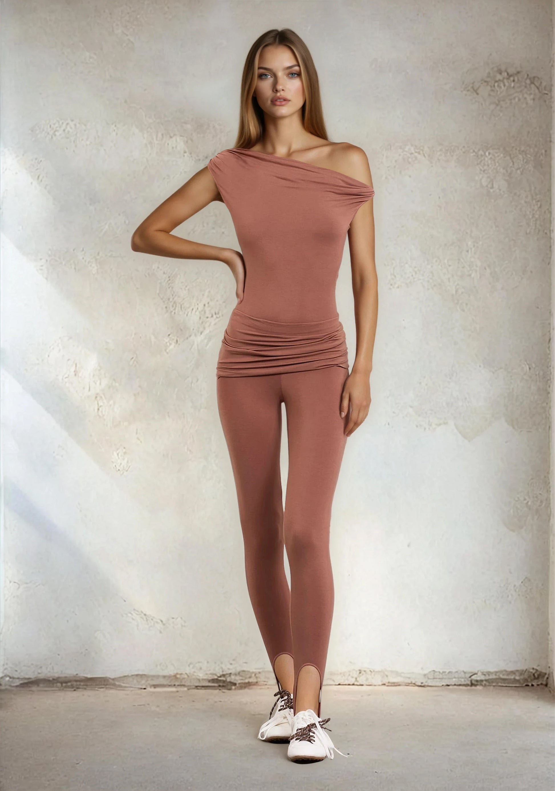 Leggings Ghetta Donna F**K Light Brown W0611-LB