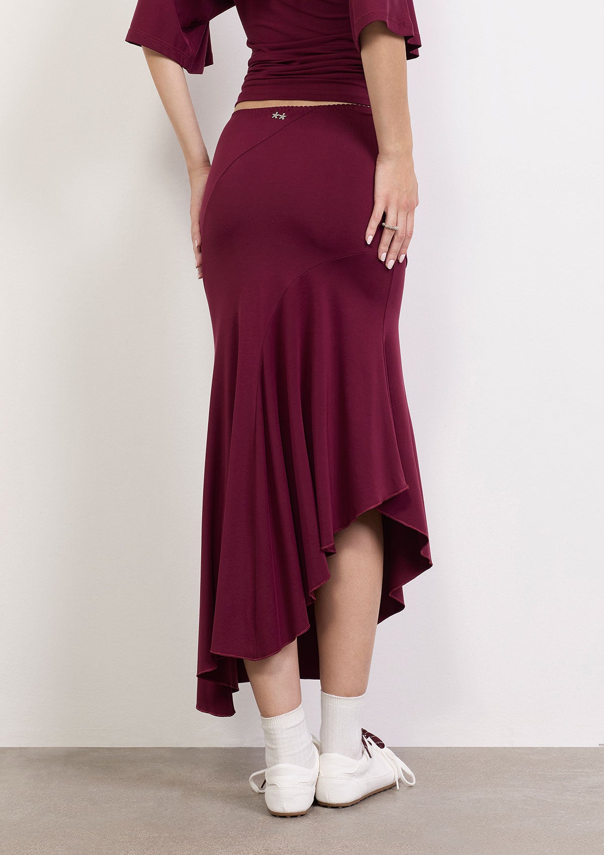 Image of Midi Woman Skirt F**K Bordeaux W0610-BD