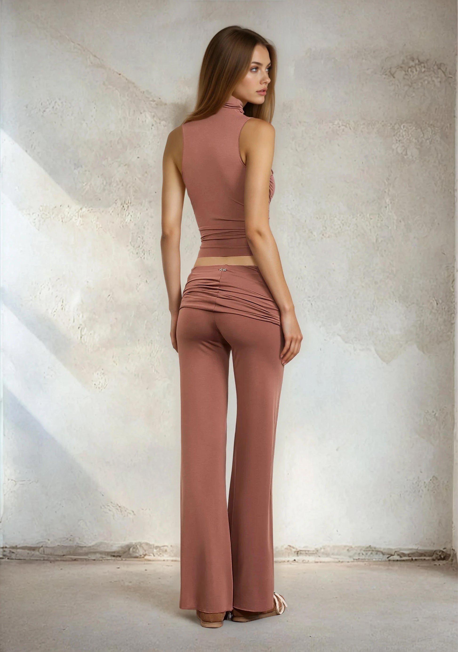 Canotta a Lupetto Donna F**K Light Brown W0600-LB