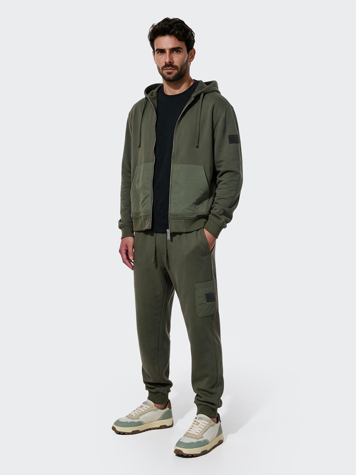 Felpa con Cappuccio Uomo F**K Verde Militare WM3300-MG